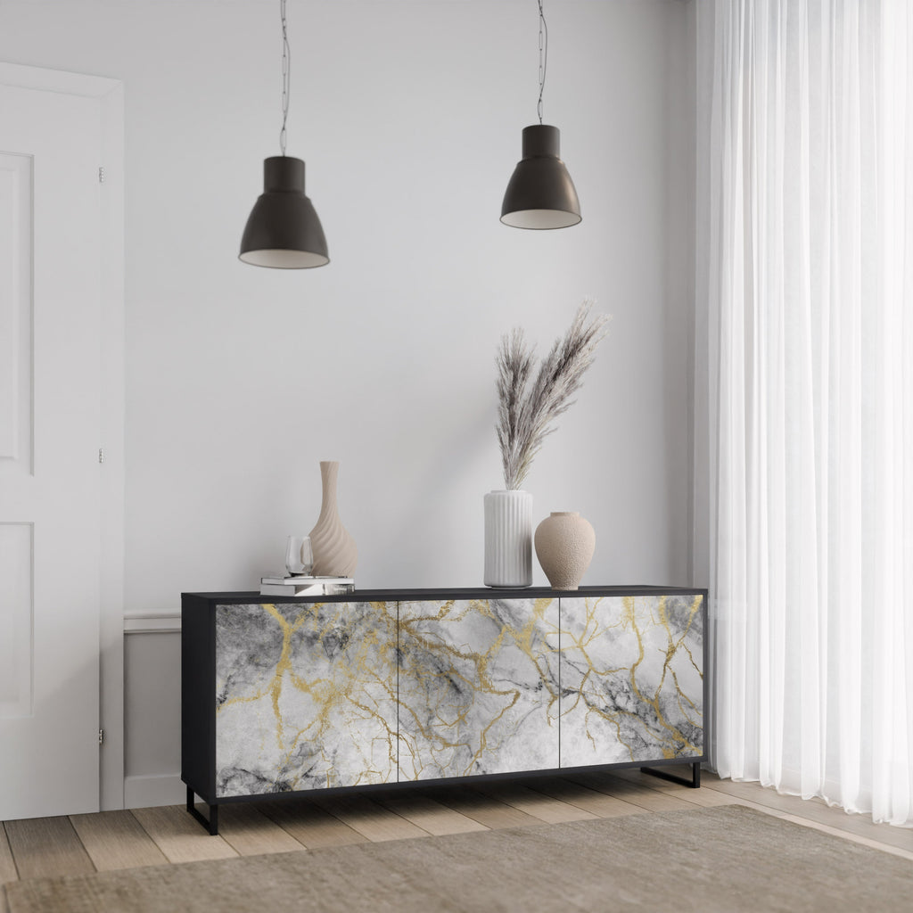 Buffet 3 portes TIMELESS GLIDE en finition noire