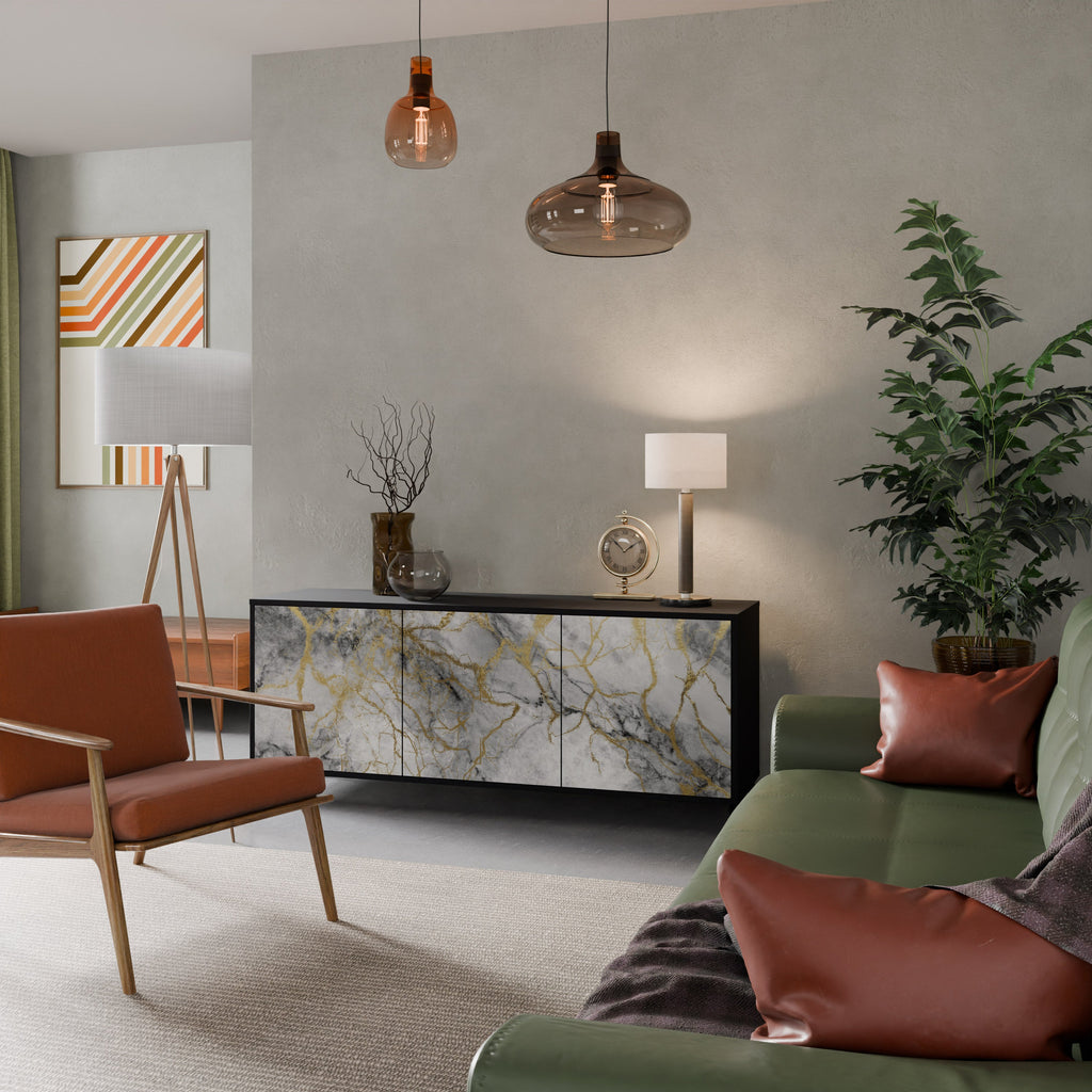 Buffet 3 portes TIMELESS GLIDE en finition noire