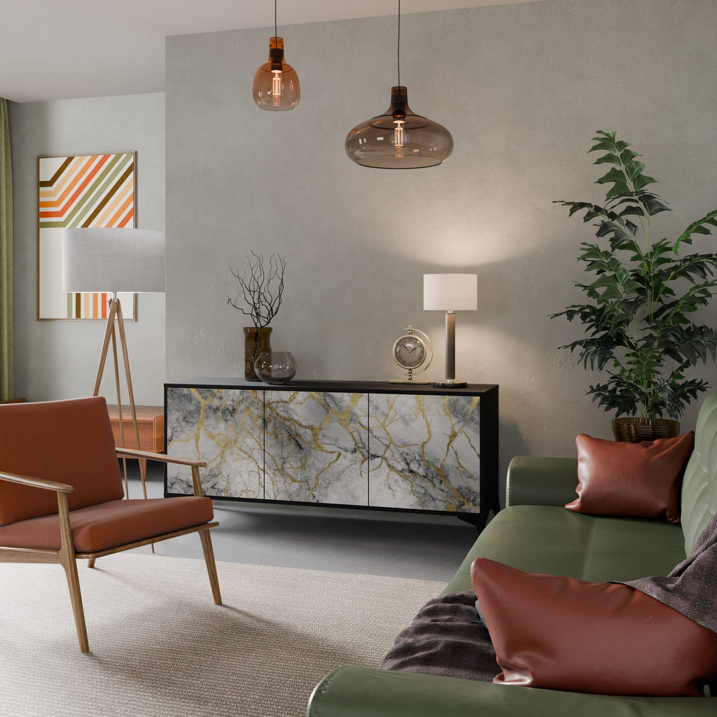 Buffet 3 portes TIMELESS GLIDE en finition noire