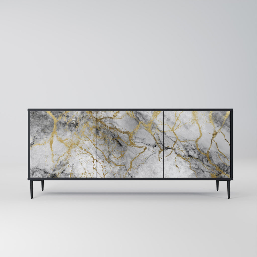 Buffet 3 portes TIMELESS GLIDE en finition noire