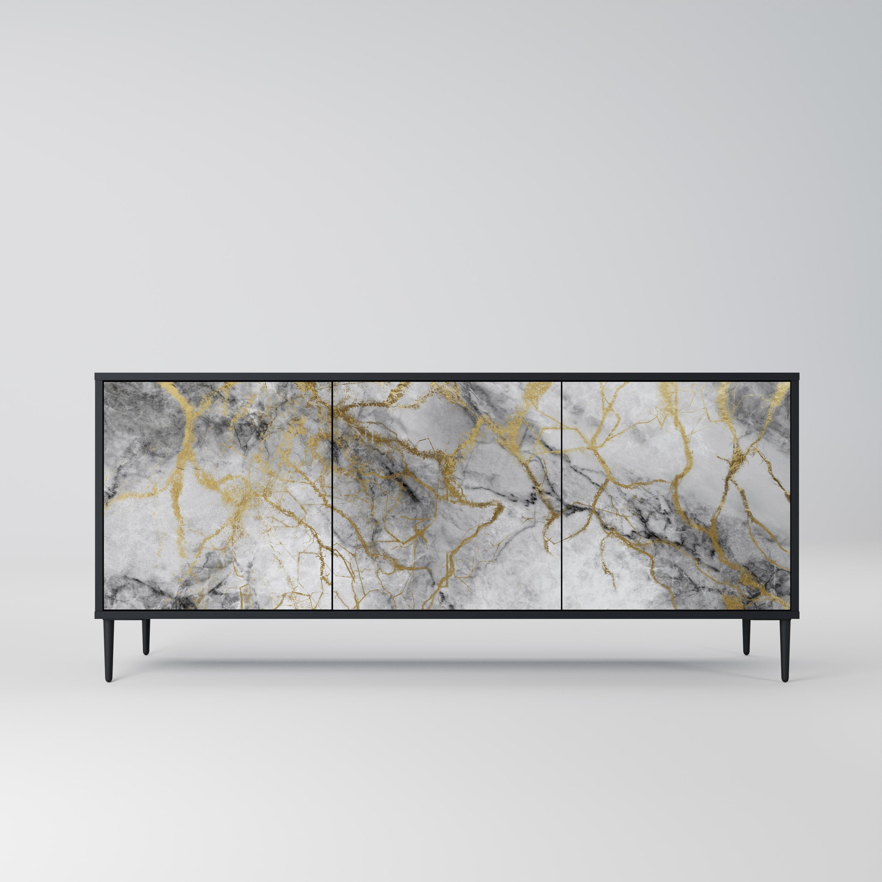 Buffet 3 portes TIMELESS GLIDE en finition noire