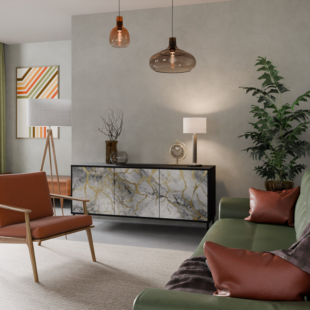 Buffet 3 portes TIMELESS GLIDE en finition noire