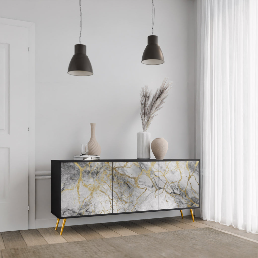 Buffet 3 portes TIMELESS GLIDE en finition noire