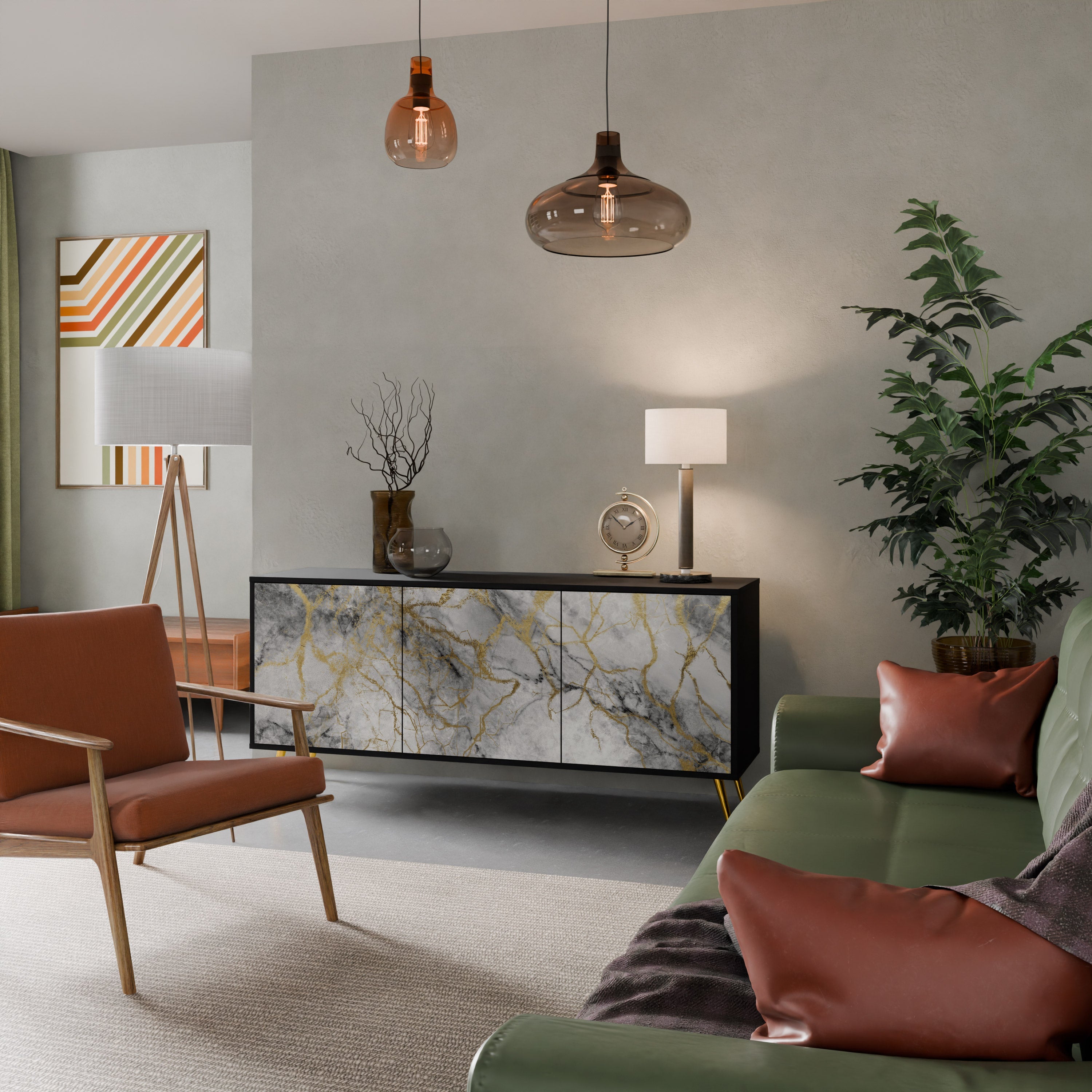 Buffet 3 portes TIMELESS GLIDE en finition noire