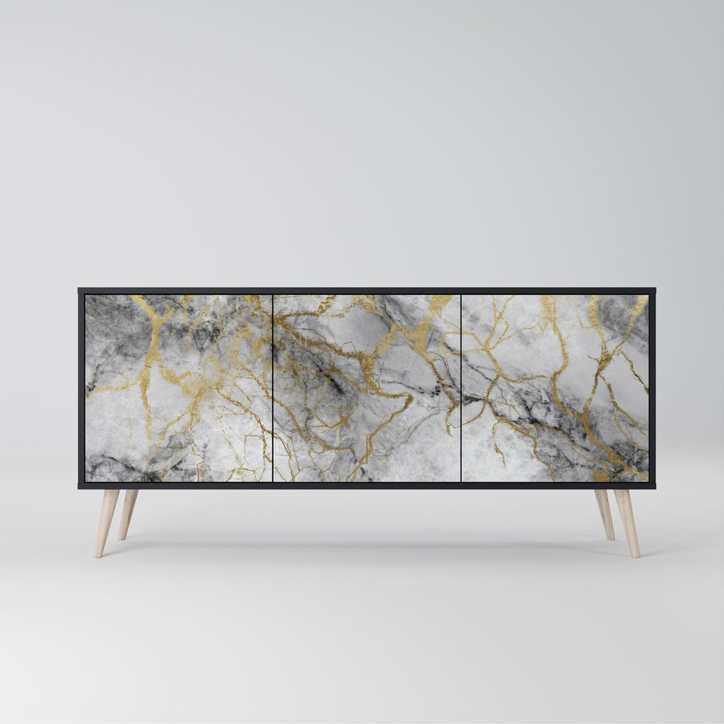 Buffet 3 portes TIMELESS GLIDE en finition noire