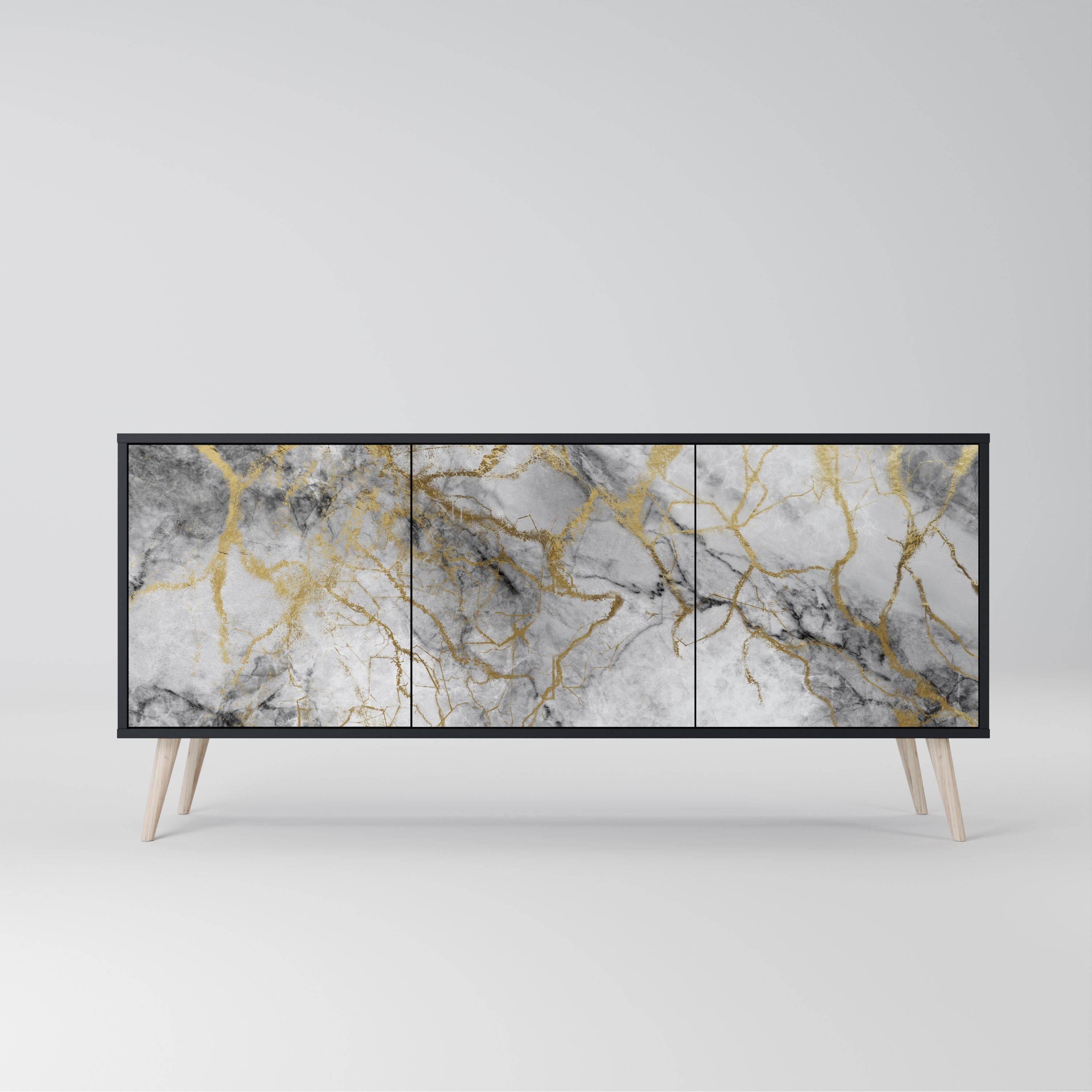 Buffet 3 portes TIMELESS GLIDE en finition noire