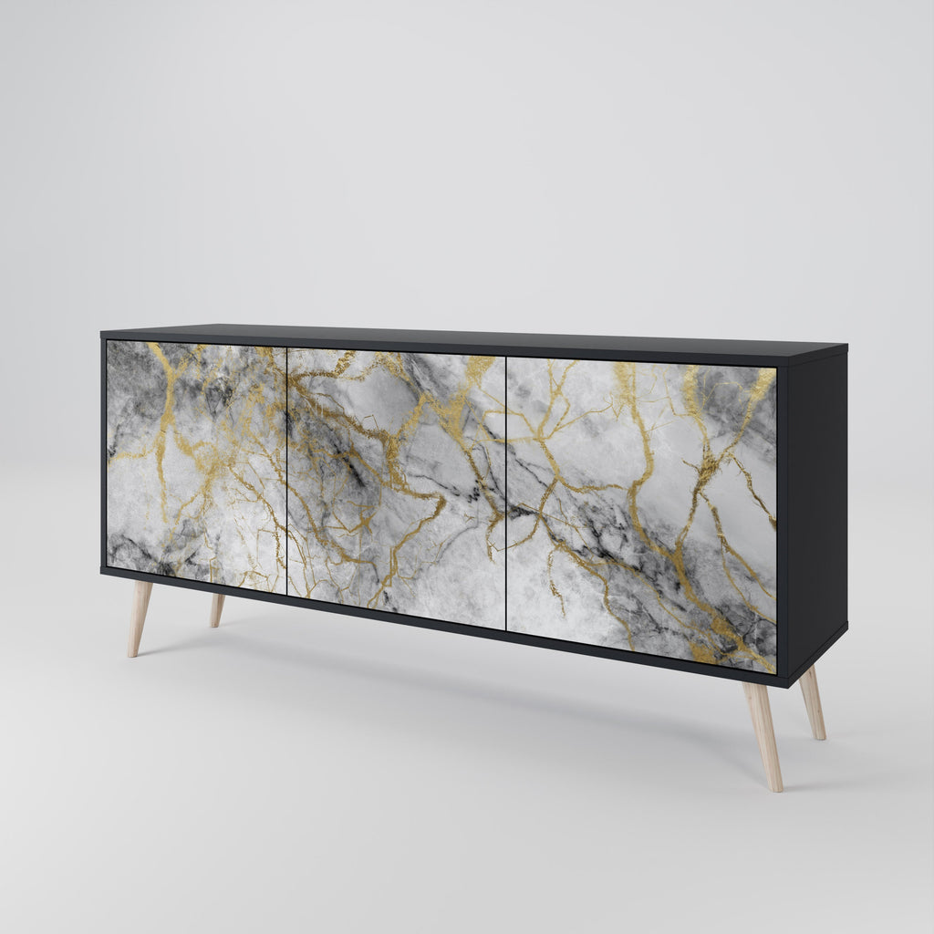 Buffet 3 portes TIMELESS GLIDE en finition noire