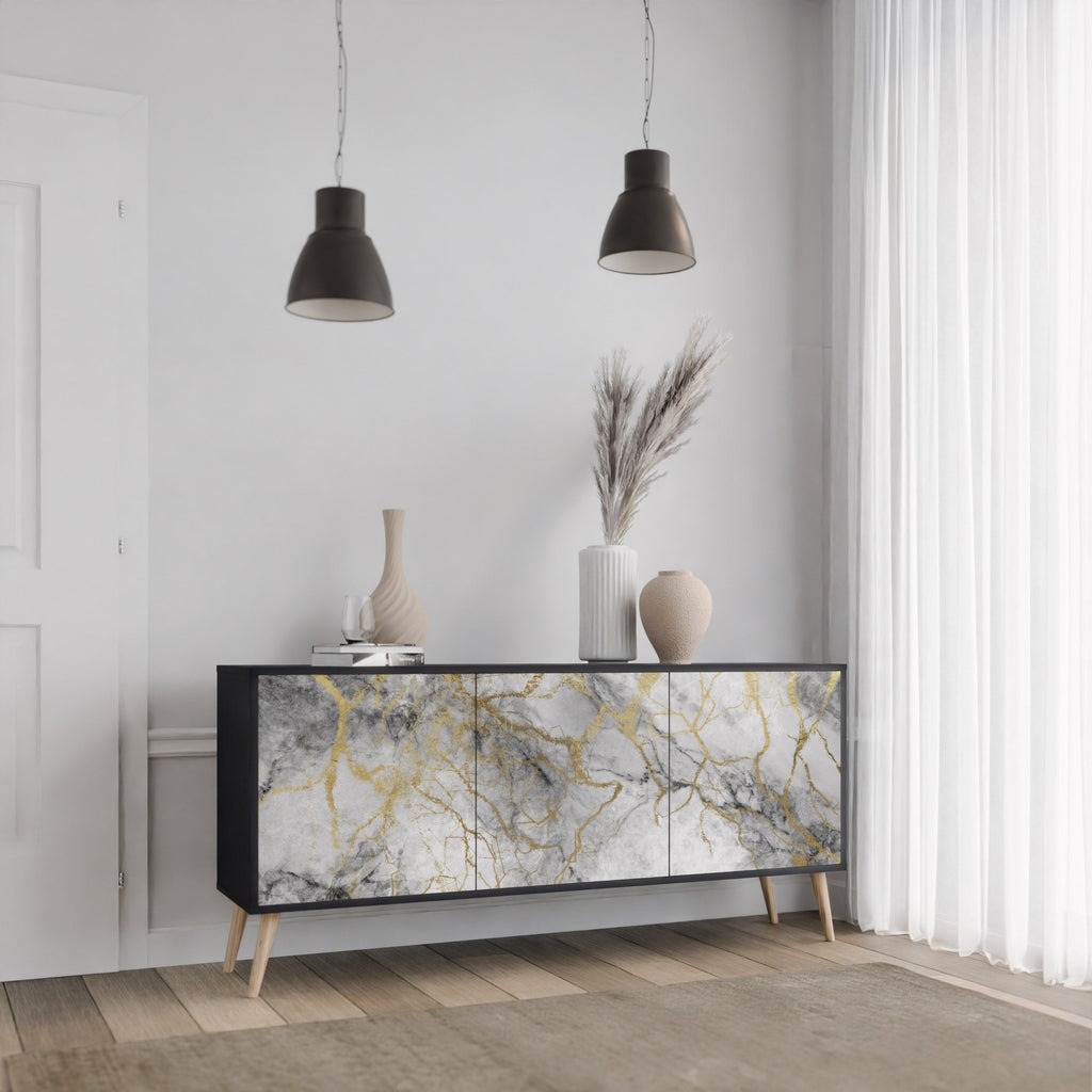 Buffet 3 portes TIMELESS GLIDE en finition noire