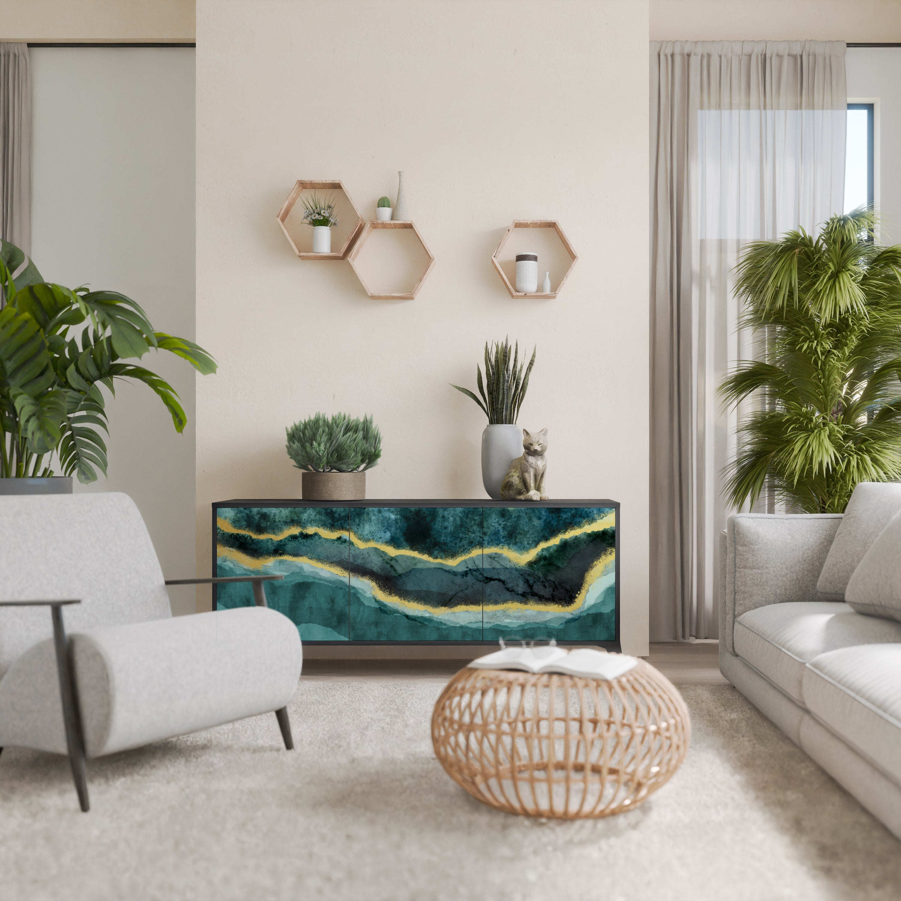 Buffet 3 portes GOLDRUSH ODYSSEY finition noire