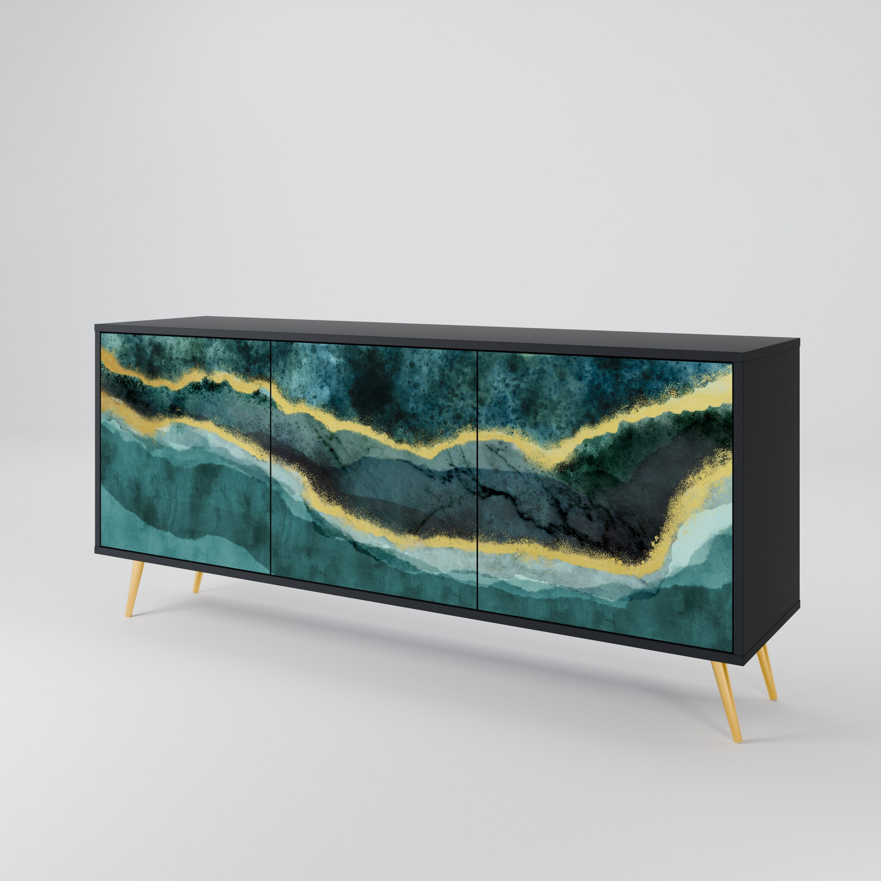 Buffet 3 portes GOLDRUSH ODYSSEY finition noire