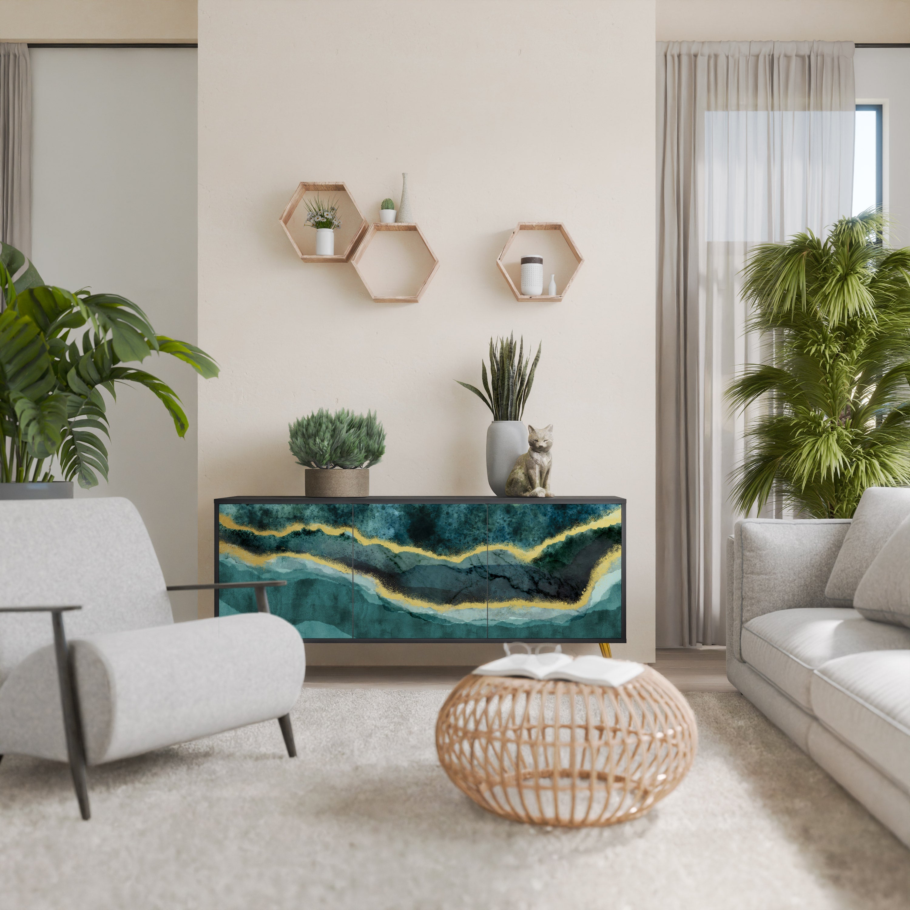 Buffet 3 portes GOLDRUSH ODYSSEY finition noire