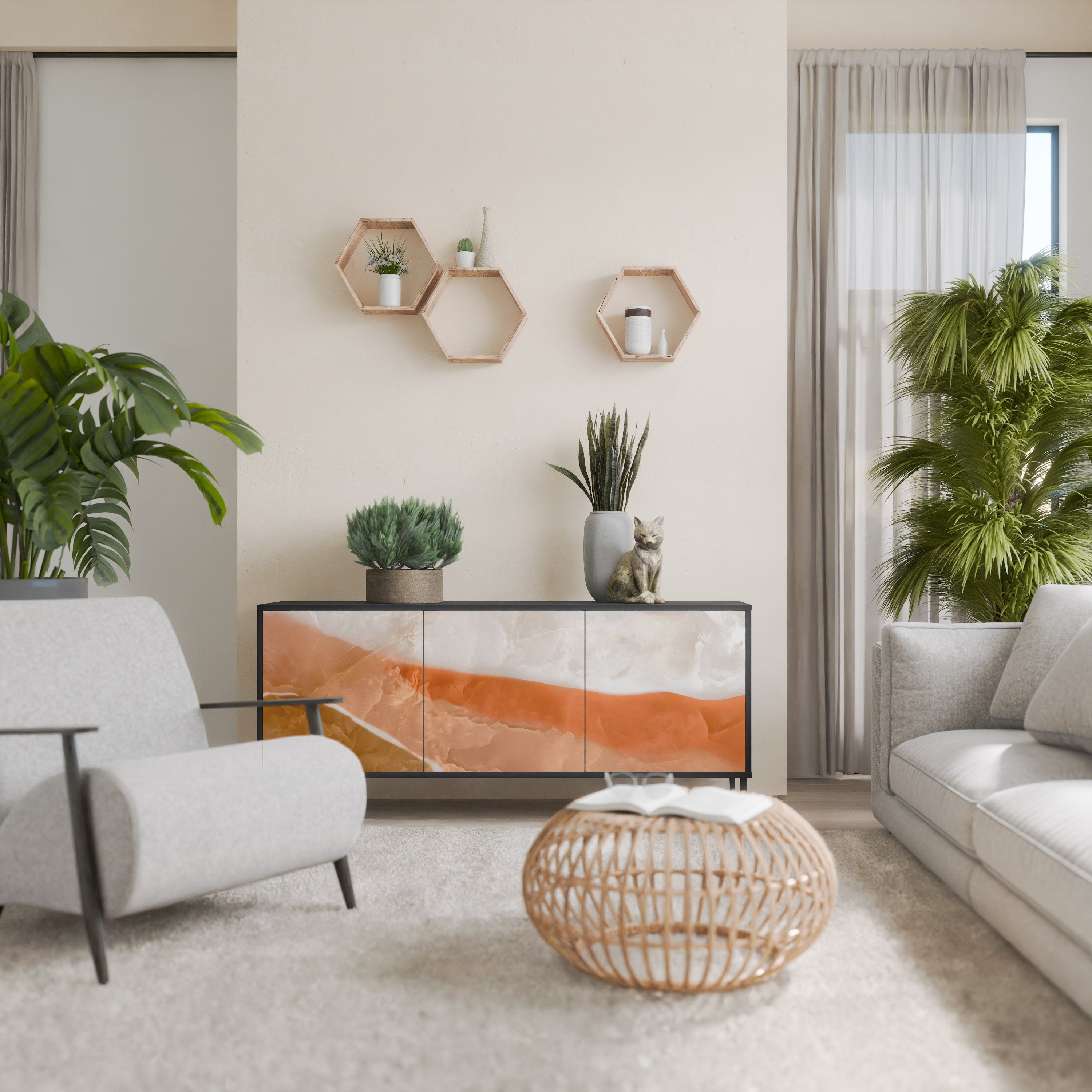 Buffet 3 portes SANDHILLS SPLENDOUR finition noire