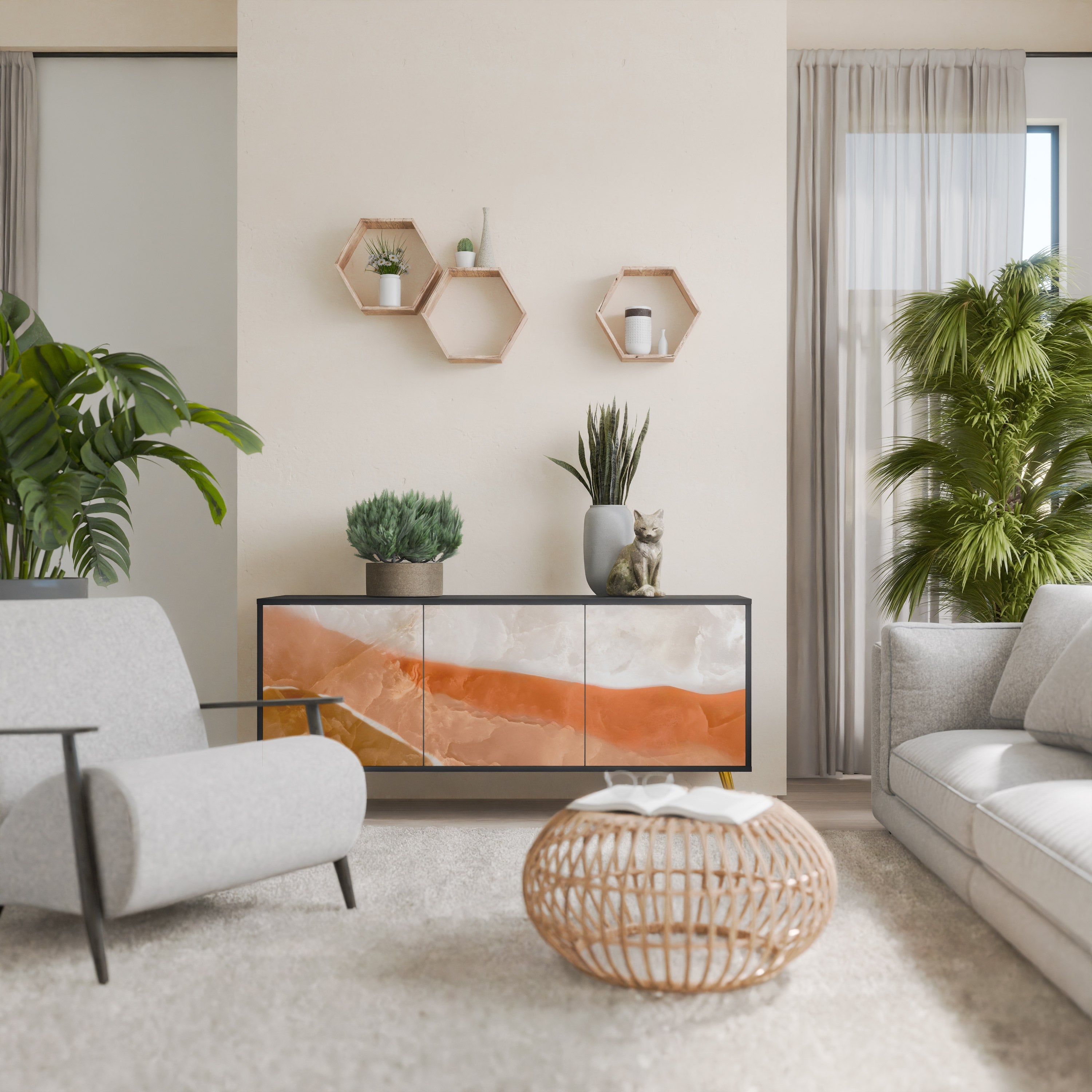 Buffet 3 portes SANDHILLS SPLENDOUR finition noire