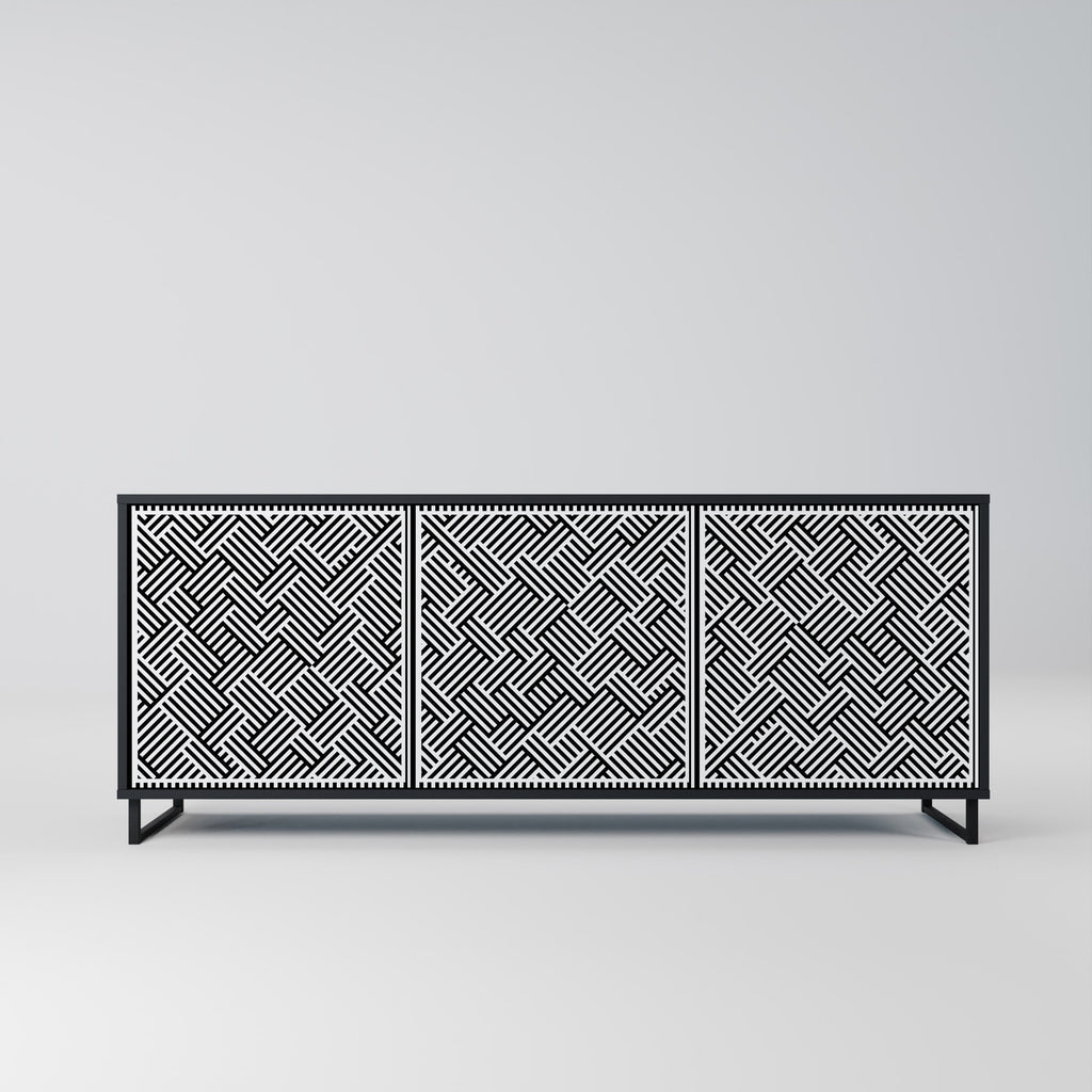 Buffet 3 portes SÉQUENCE TEMPORAIRE en finition noire