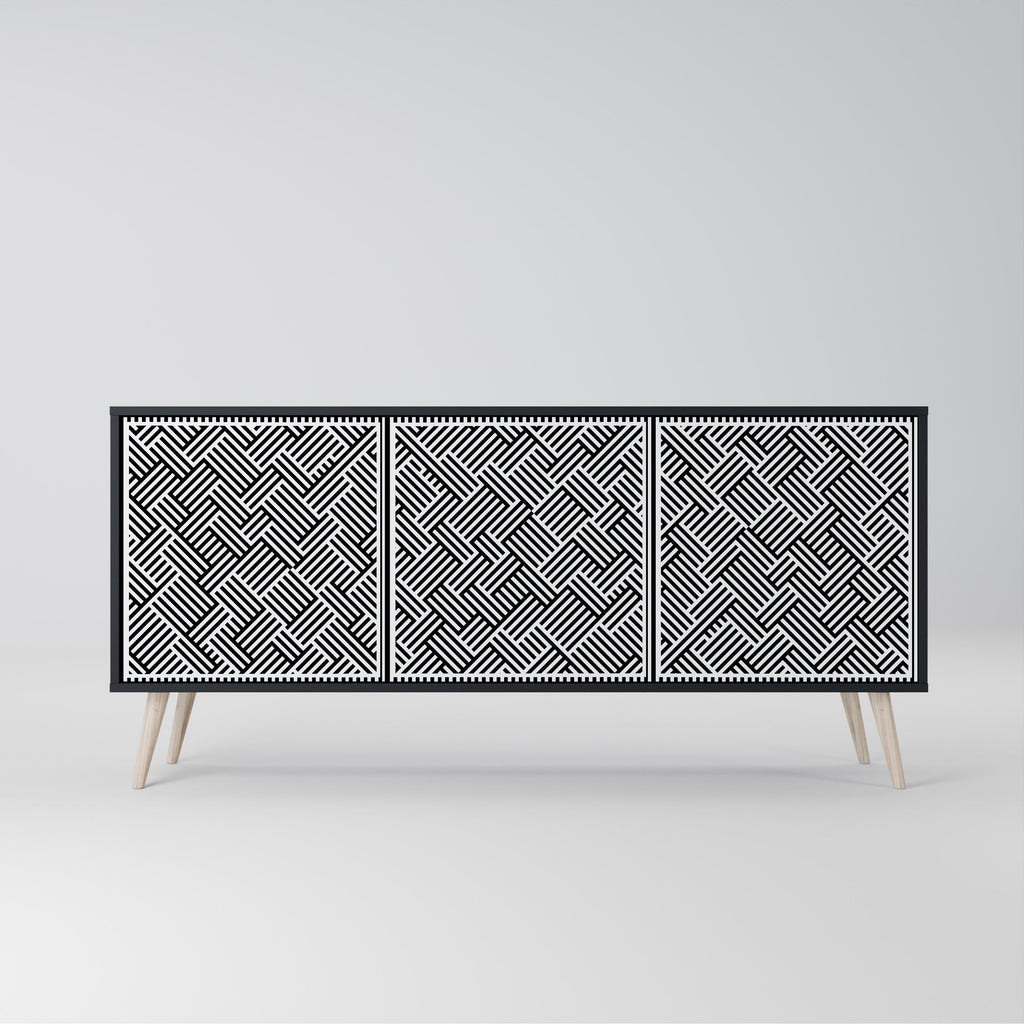 Buffet 3 portes SÉQUENCE TEMPORAIRE en finition noire