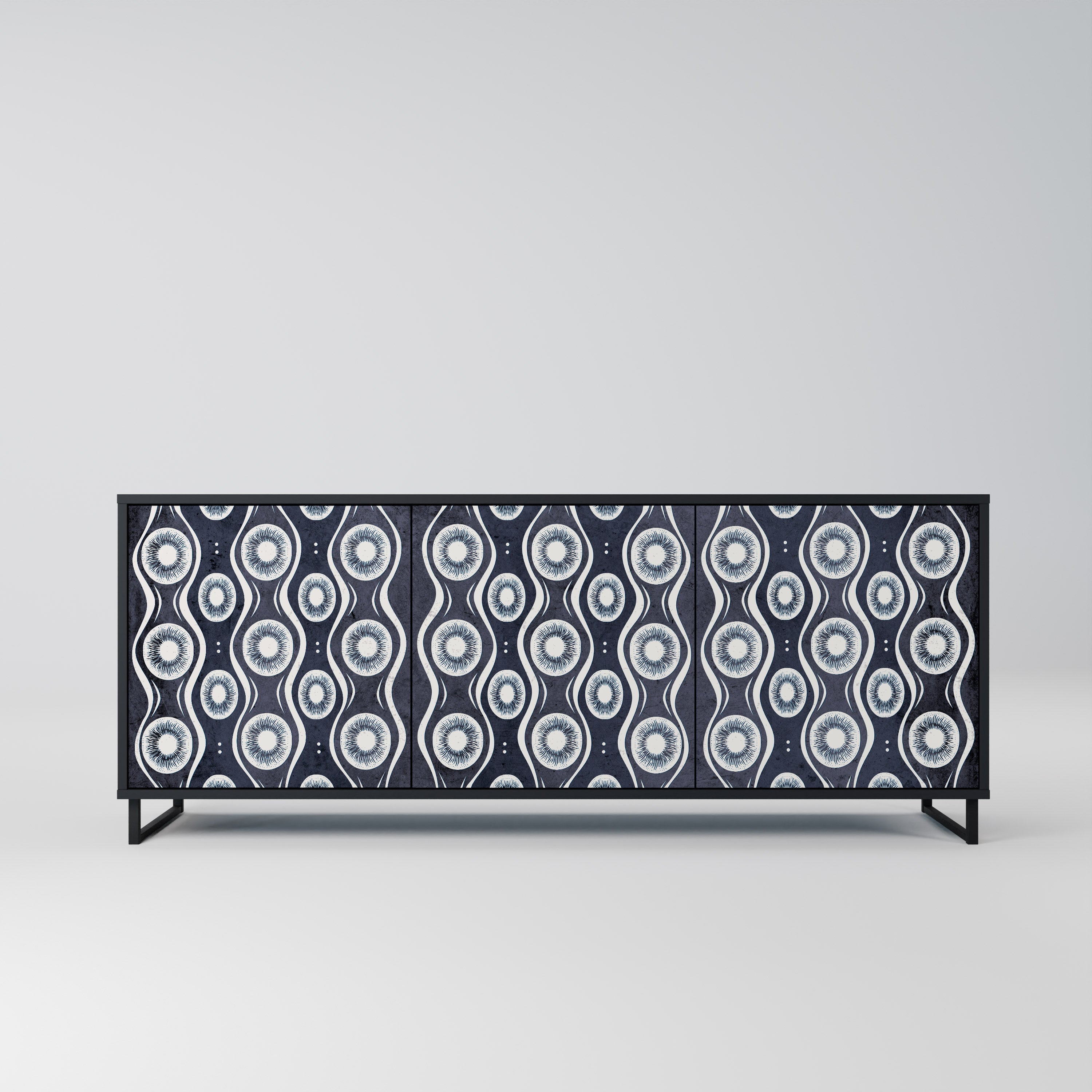 Buffet 3 portes GRAPHITE EYES finition noire