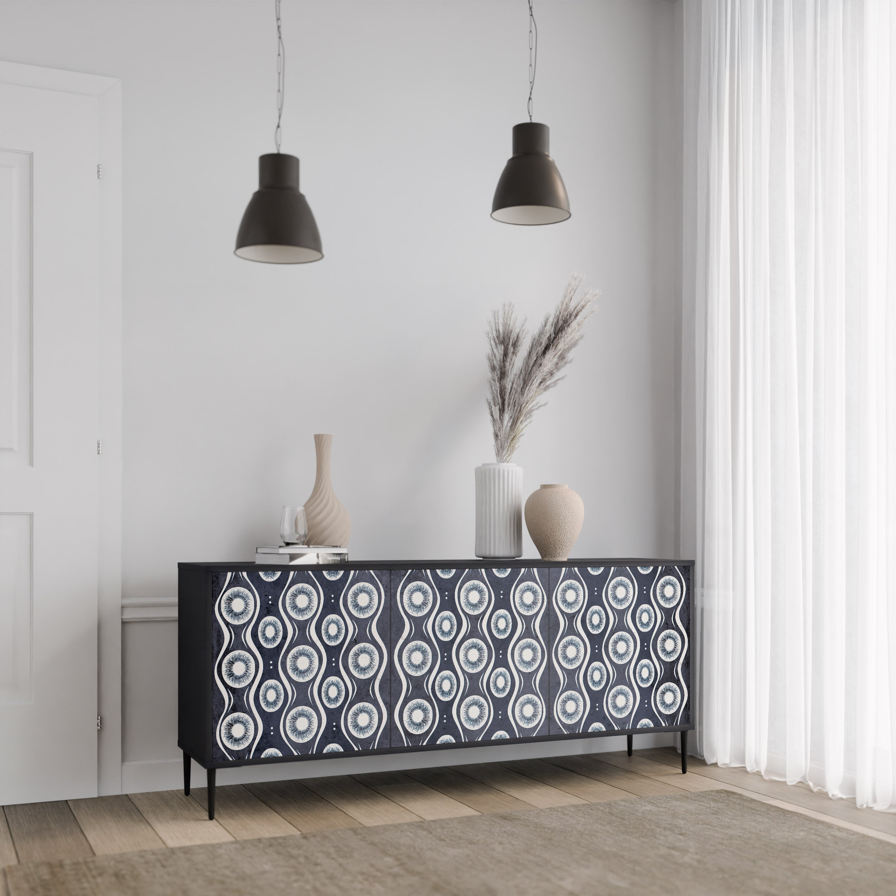 Buffet 3 portes GRAPHITE EYES finition noire