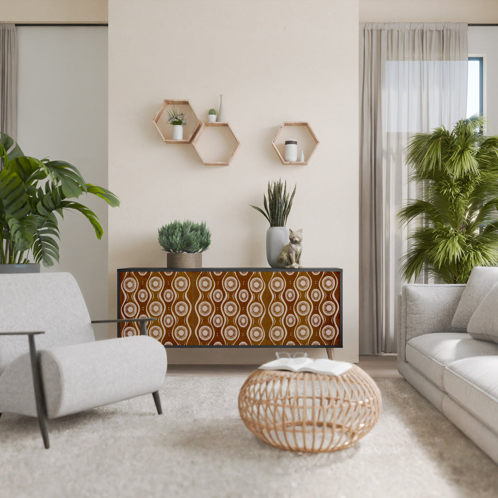 Buffet 3 portes BROWN EYES finition noire