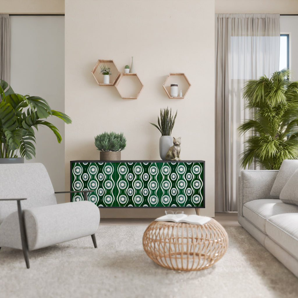 Buffet 3 portes GREEN EYES finition noire