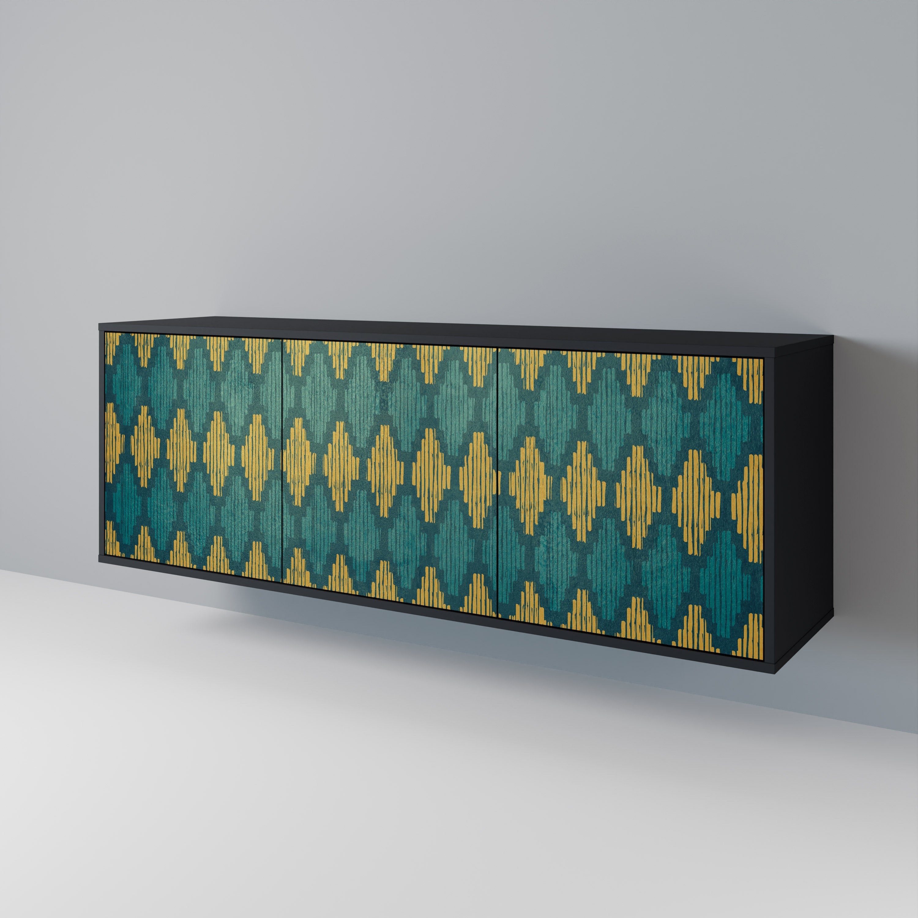 Buffet 3 portes POLYGONS finition noire