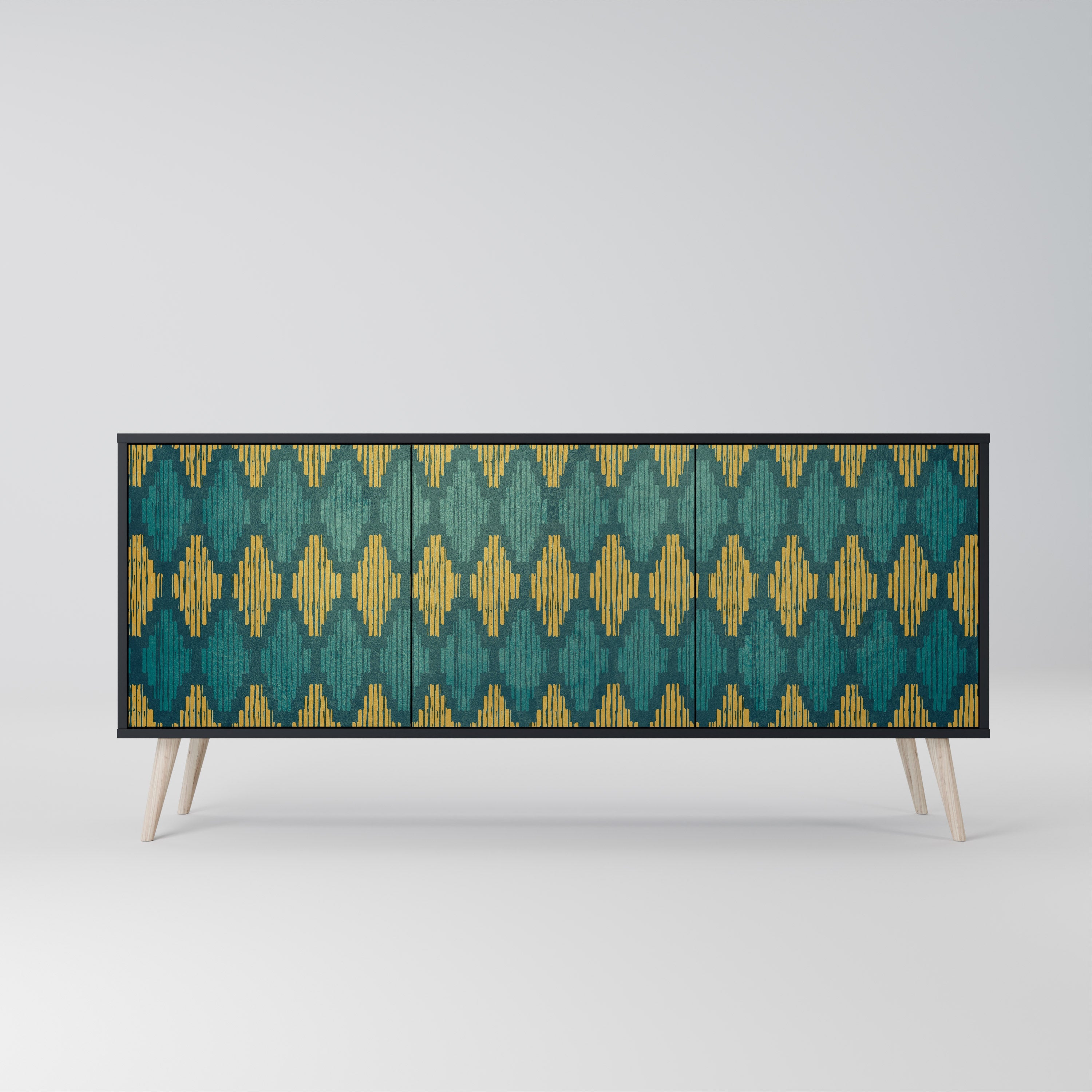 Buffet 3 portes POLYGONS finition noire