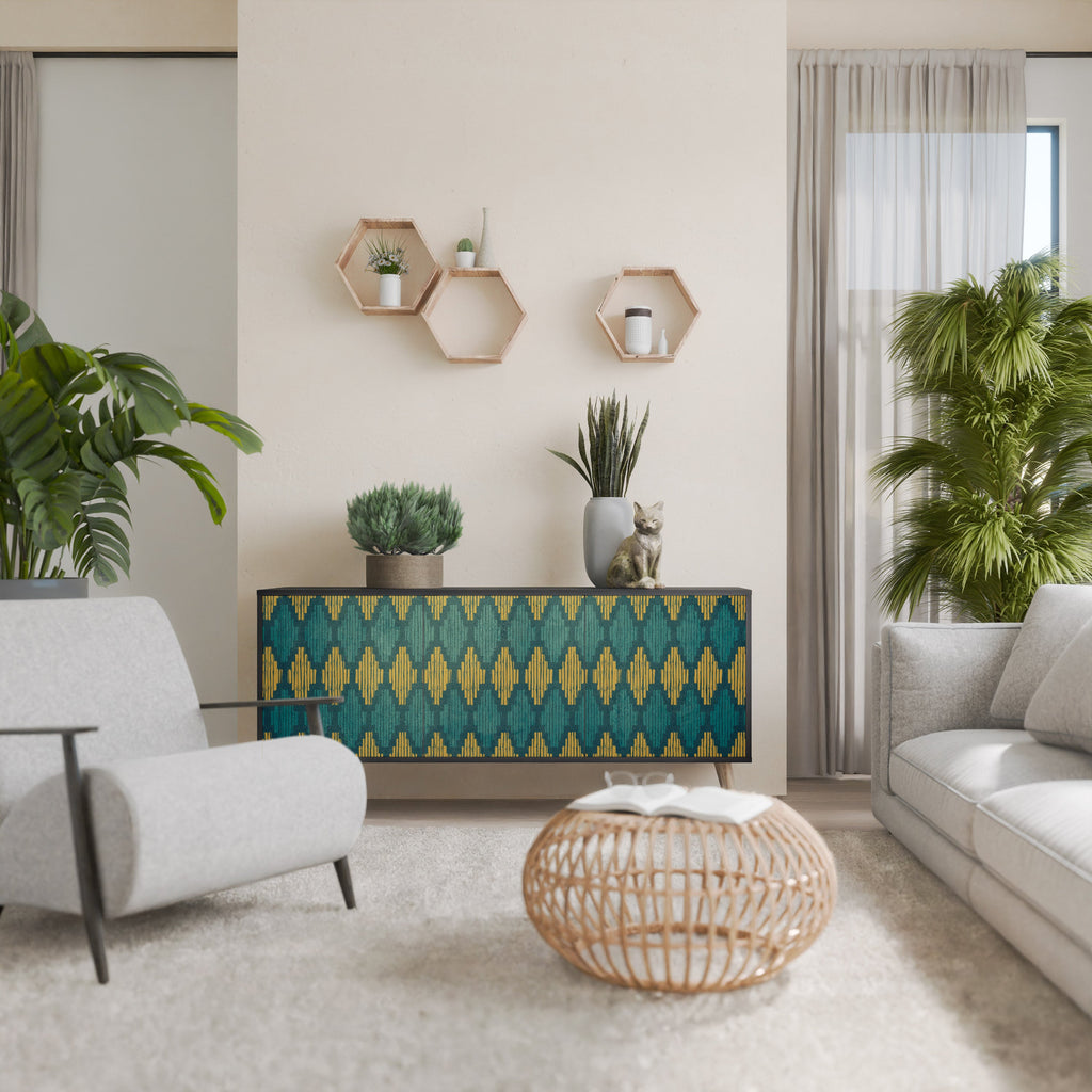 Buffet 3 portes POLYGONS finition noire