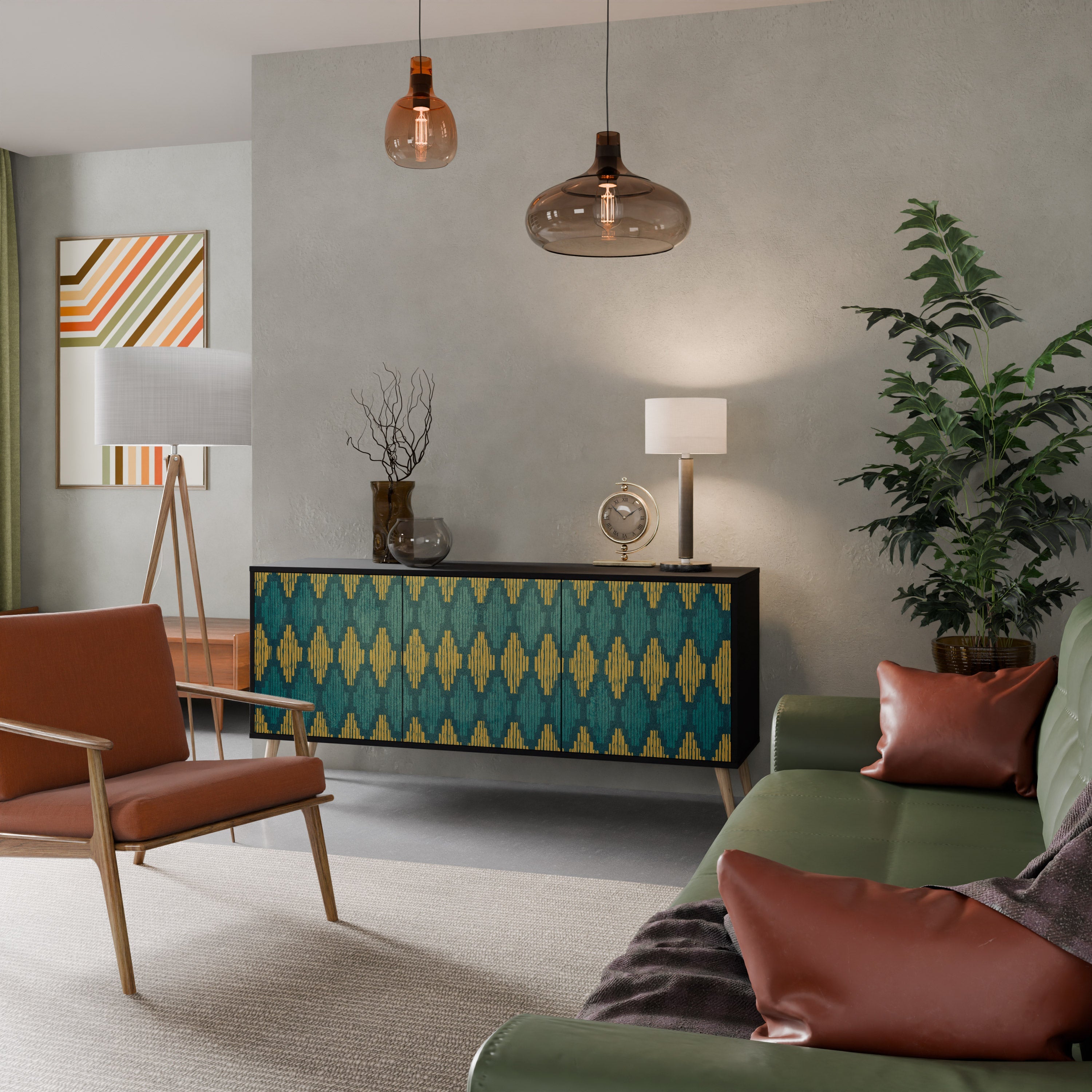 Buffet 3 portes POLYGONS finition noire