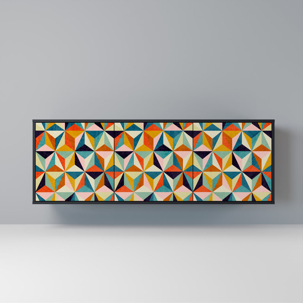 Buffet 3 portes TESSELATE TREASURES finition noire