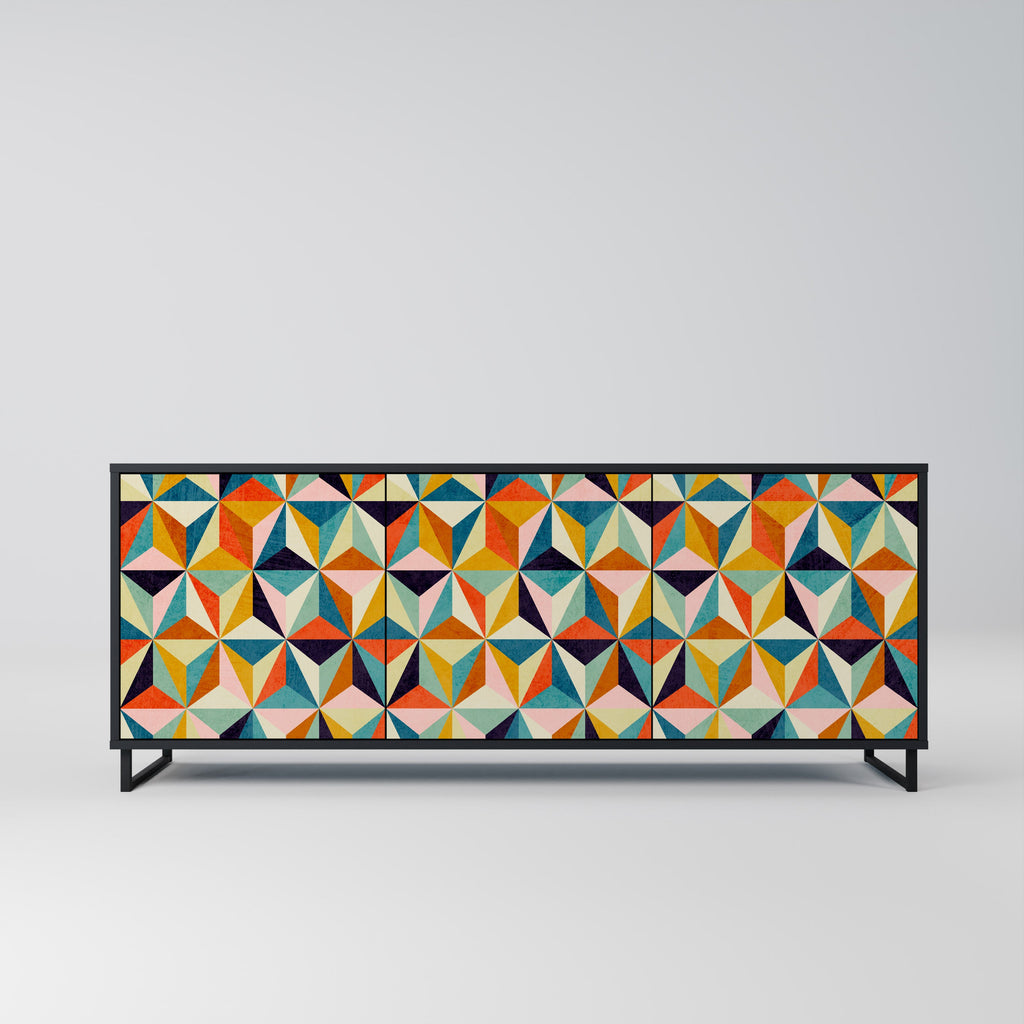 Buffet 3 portes TESSELATE TREASURES finition noire