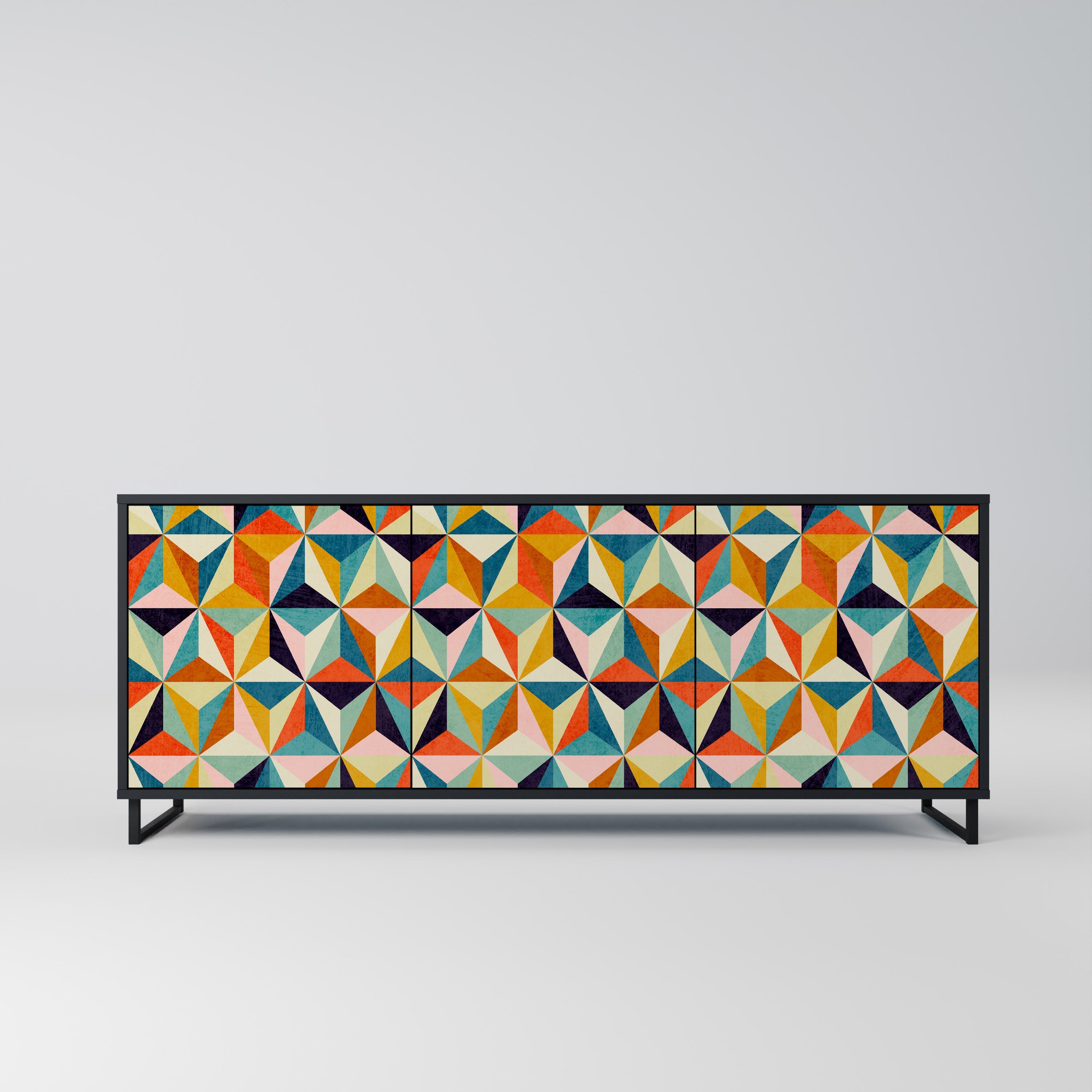 Buffet 3 portes TESSELATE TREASURES finition noire