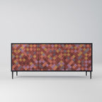 PAINTED SQUARES 3-Door Sideboard