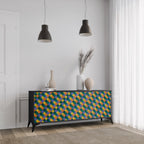 PAINTED SQUARES MIX 3-Door Sideboard