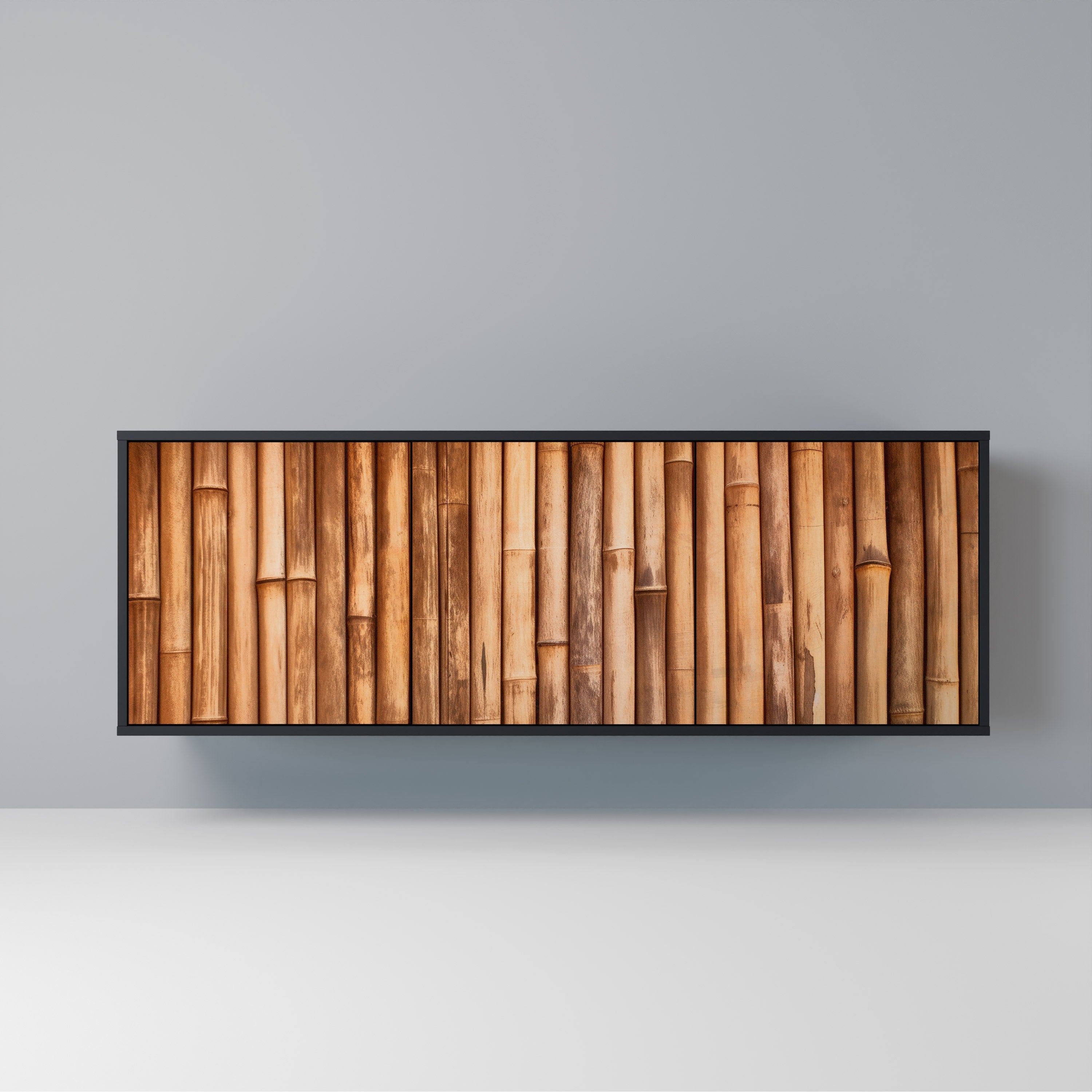 Buffet 3 portes en bois naturel finition noire