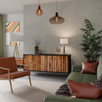 NATURAL WOOD 3-Door Sideboard