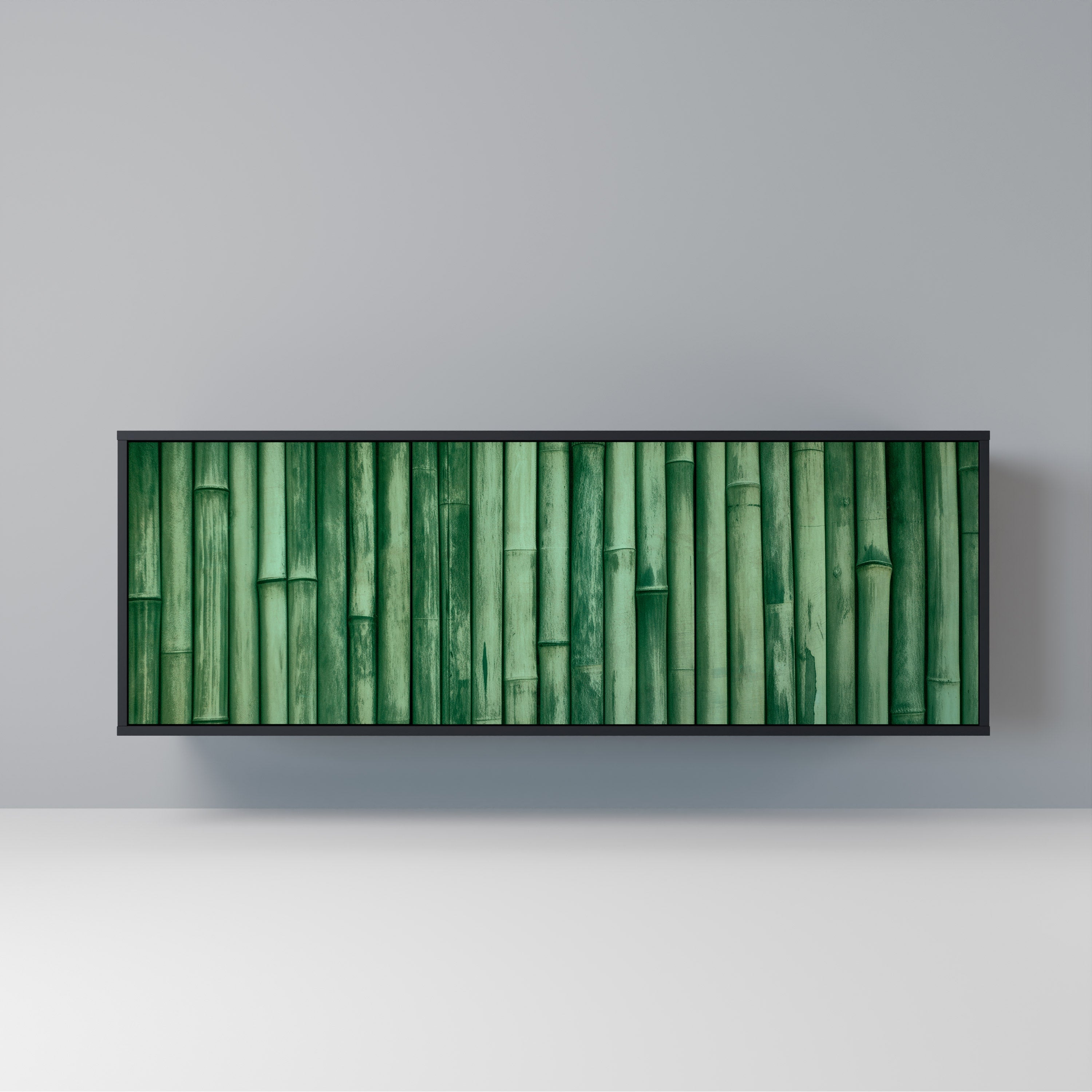 Buffet 3 portes VERT NATUREL finition noire