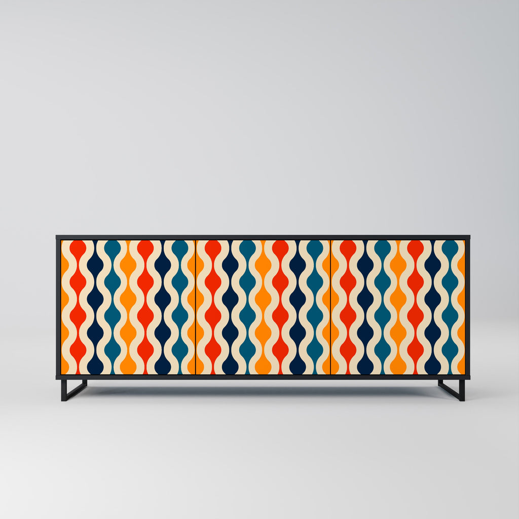 Buffet 3 portes COLORFUL NOSTALGIE en finition noire