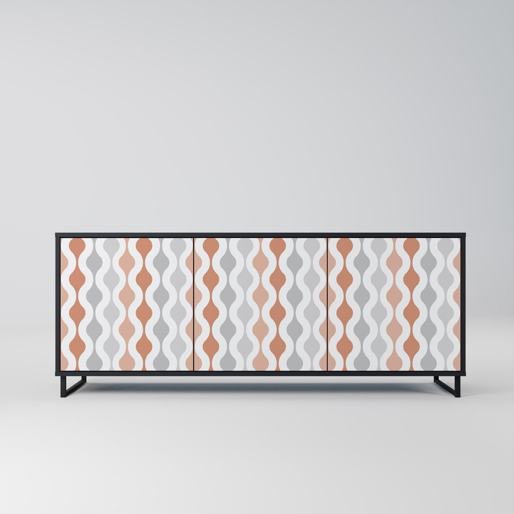 Buffet 3 portes HAZY NOSTALGIA en finition noire