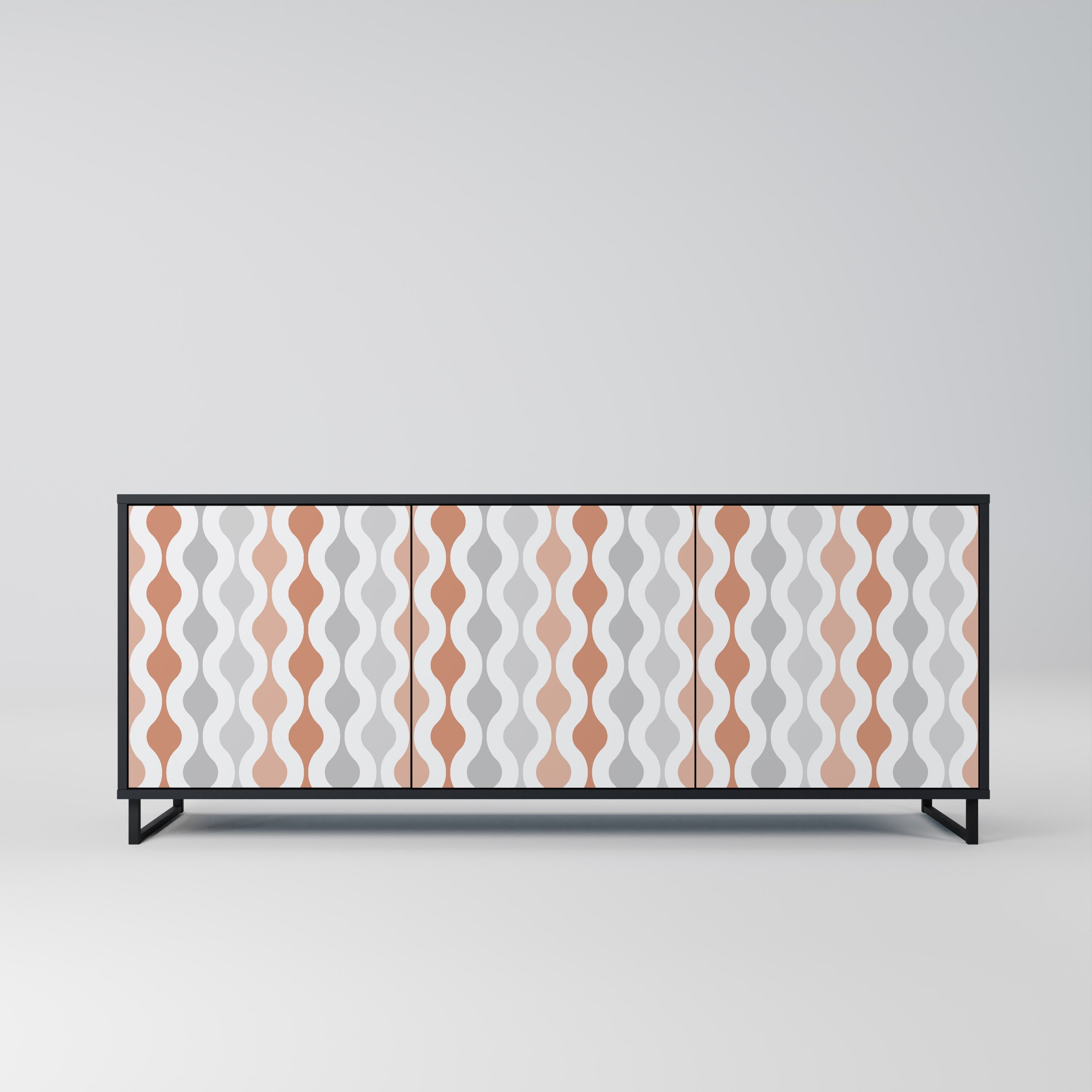 Buffet 3 portes HAZY NOSTALGIA en finition noire