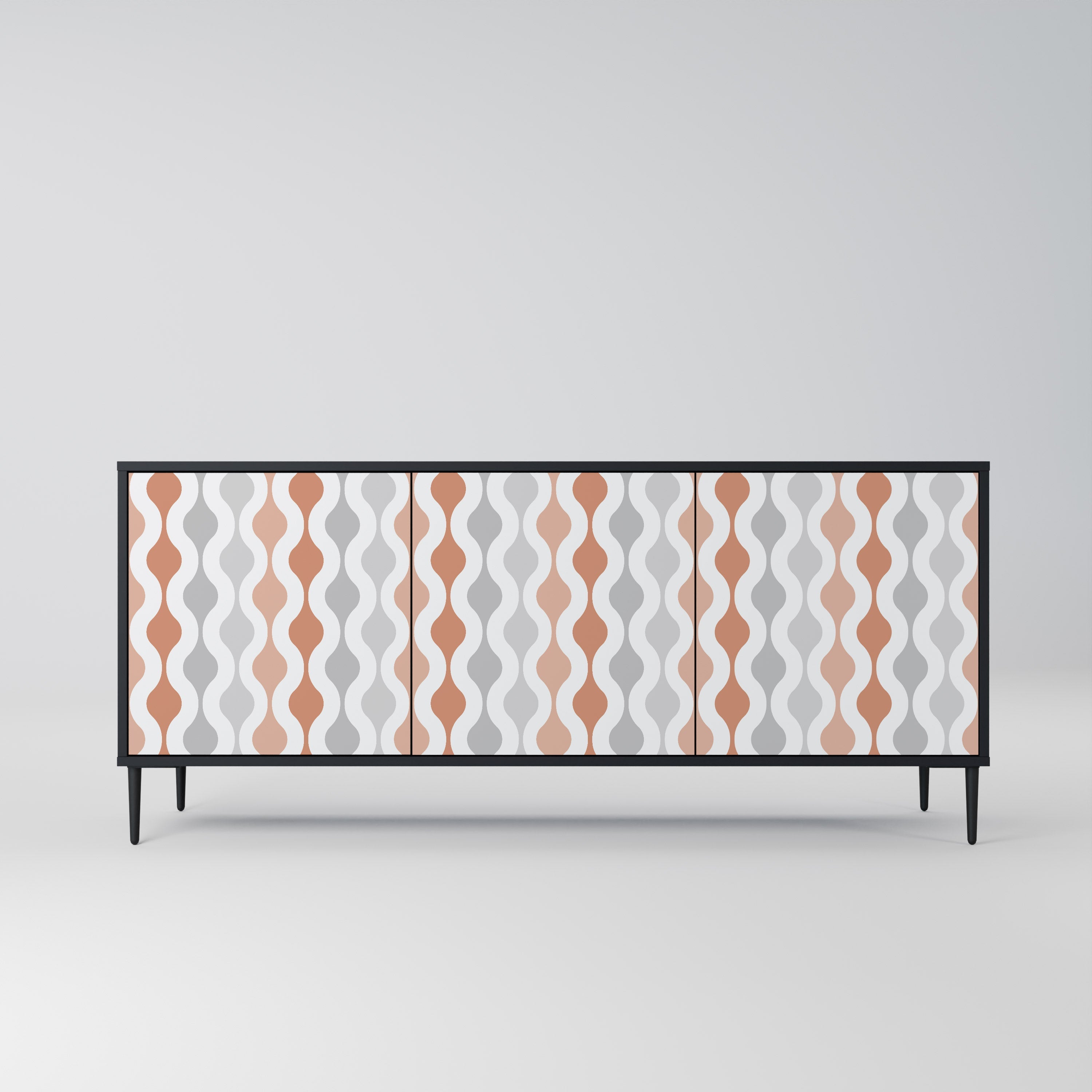 Buffet 3 portes HAZY NOSTALGIA en finition noire