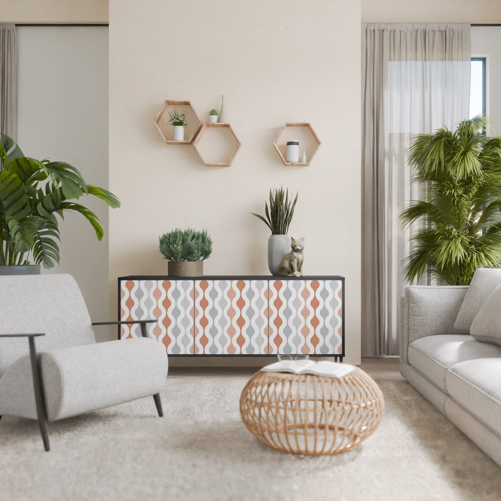 Buffet 3 portes HAZY NOSTALGIA en finition noire