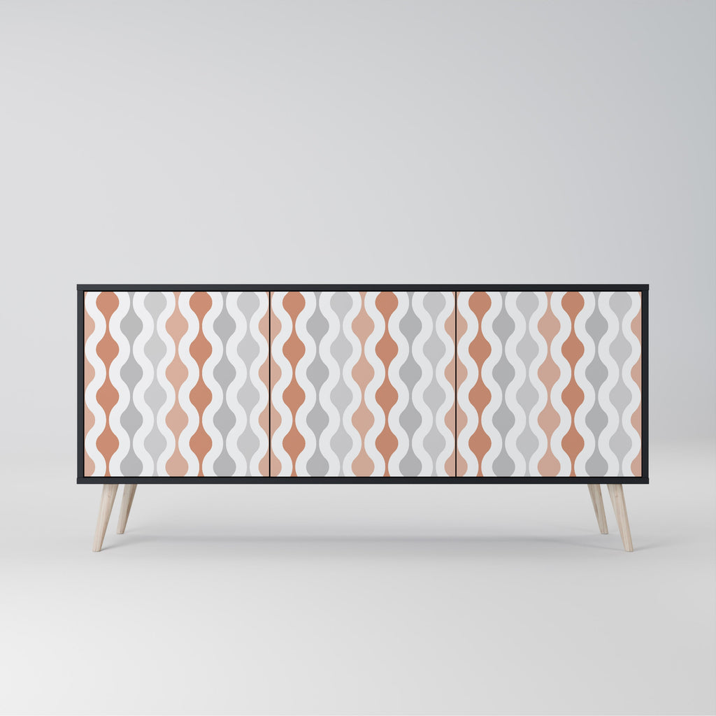 Buffet 3 portes HAZY NOSTALGIA en finition noire