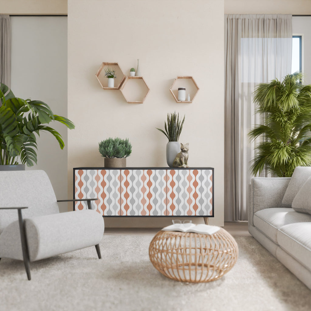 Buffet 3 portes HAZY NOSTALGIA en finition noire