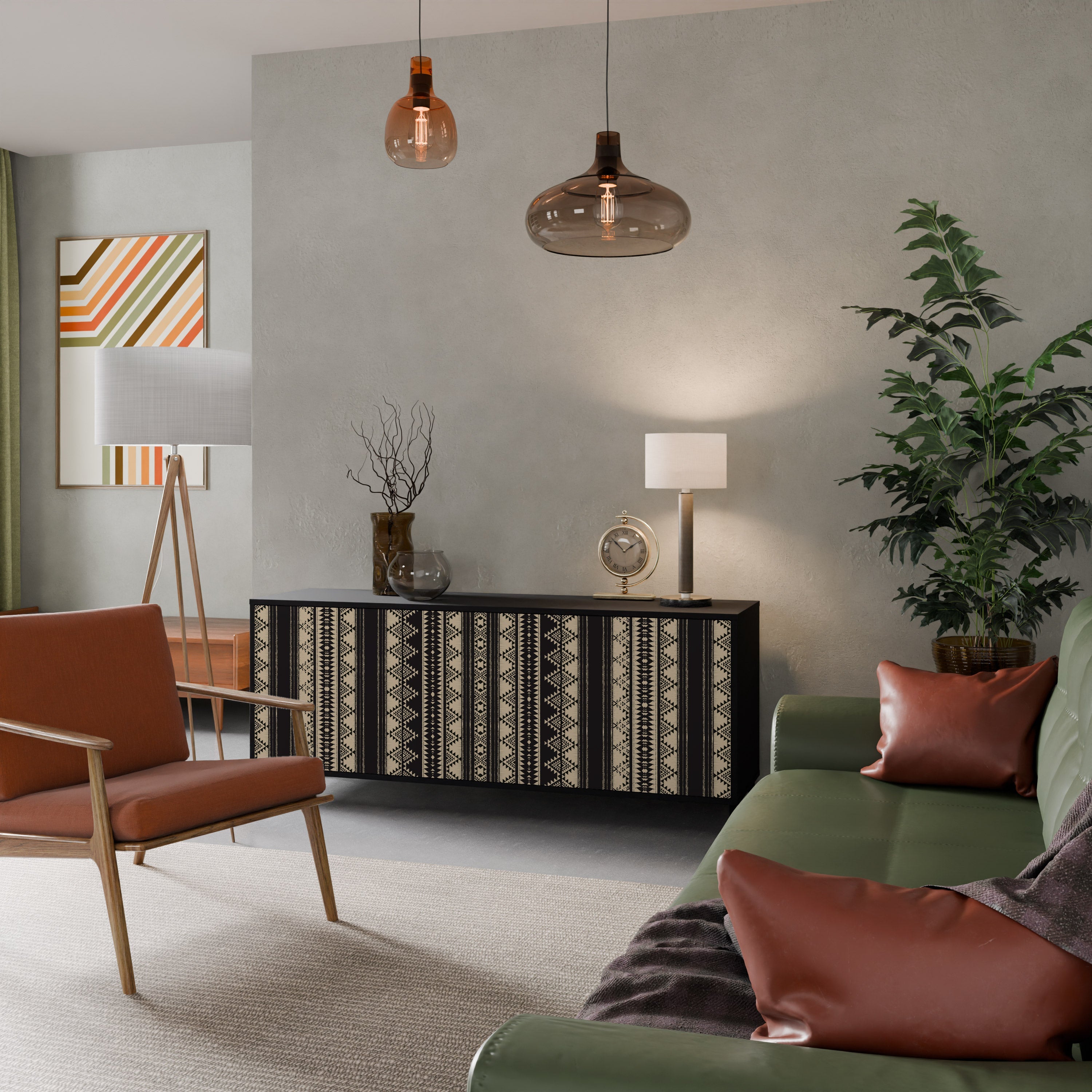 Buffet 3 portes AZTEC finition noire