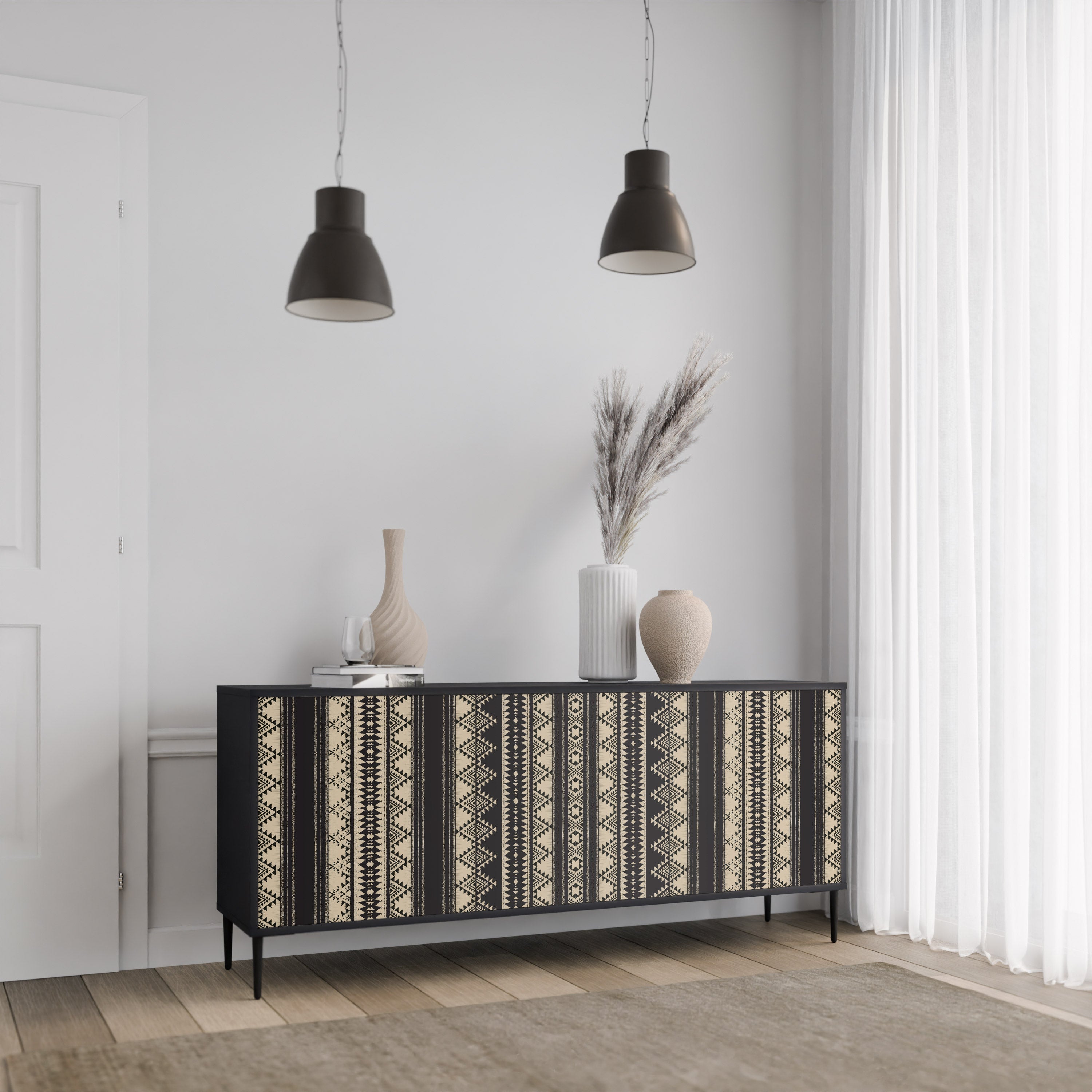 Buffet 3 portes AZTEC finition noire