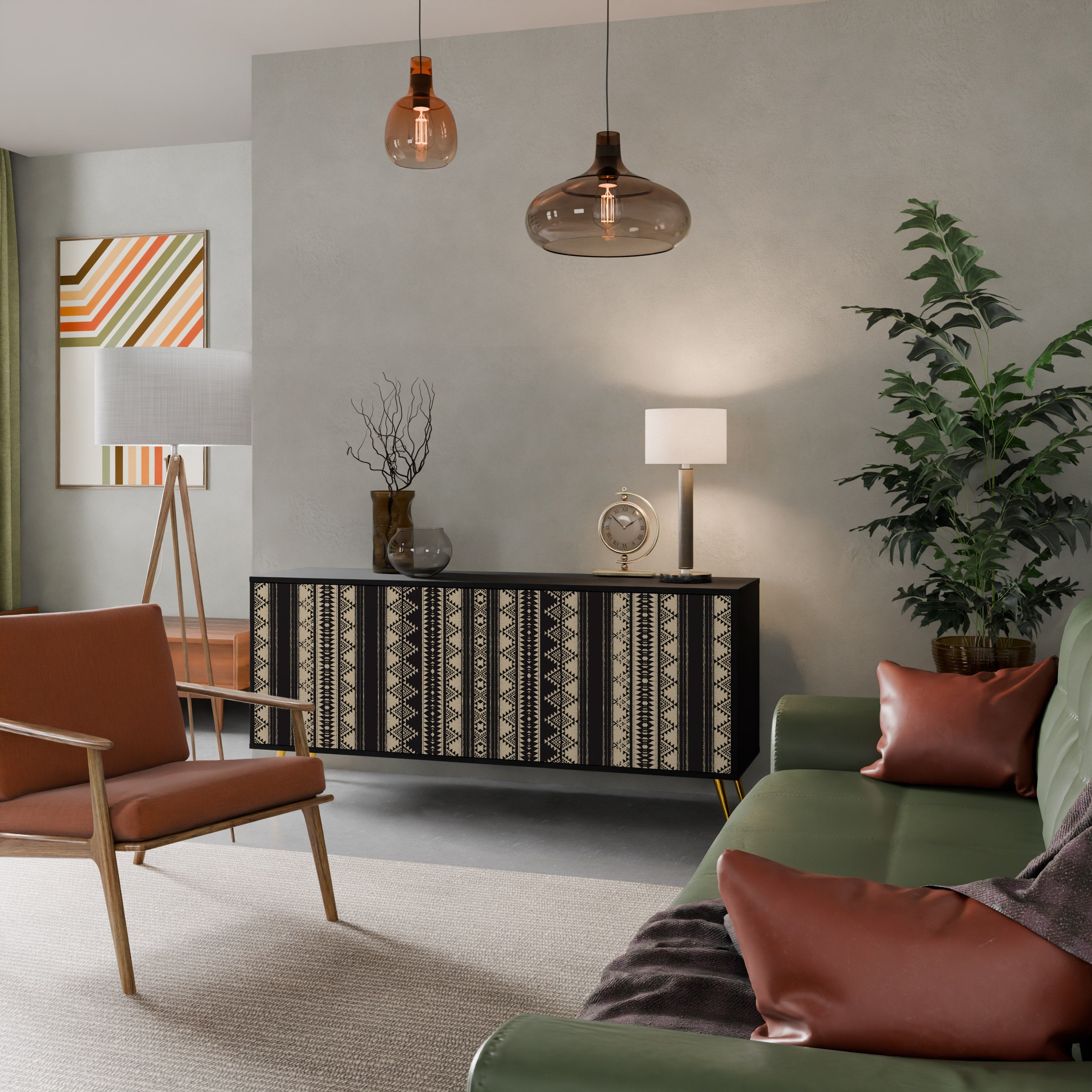 Buffet 3 portes AZTEC finition noire