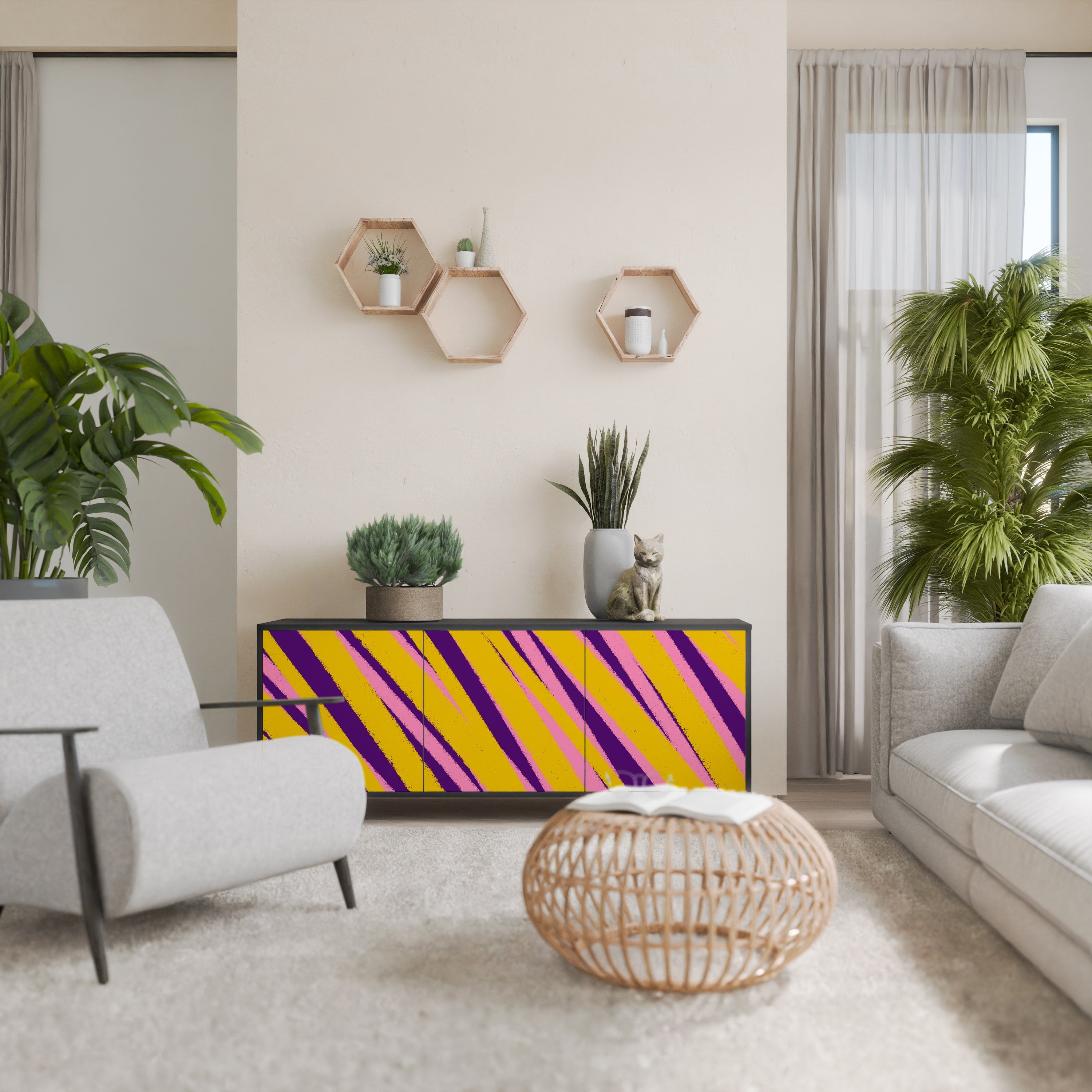 Buffet 3 portes DREAMS COME TRUE en finition noire