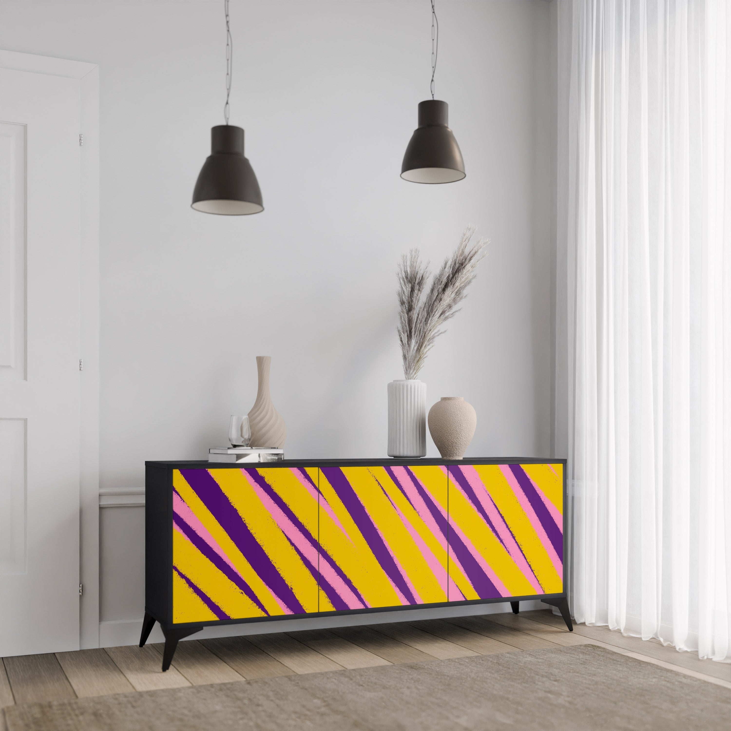 Buffet 3 portes DREAMS COME TRUE en finition noire