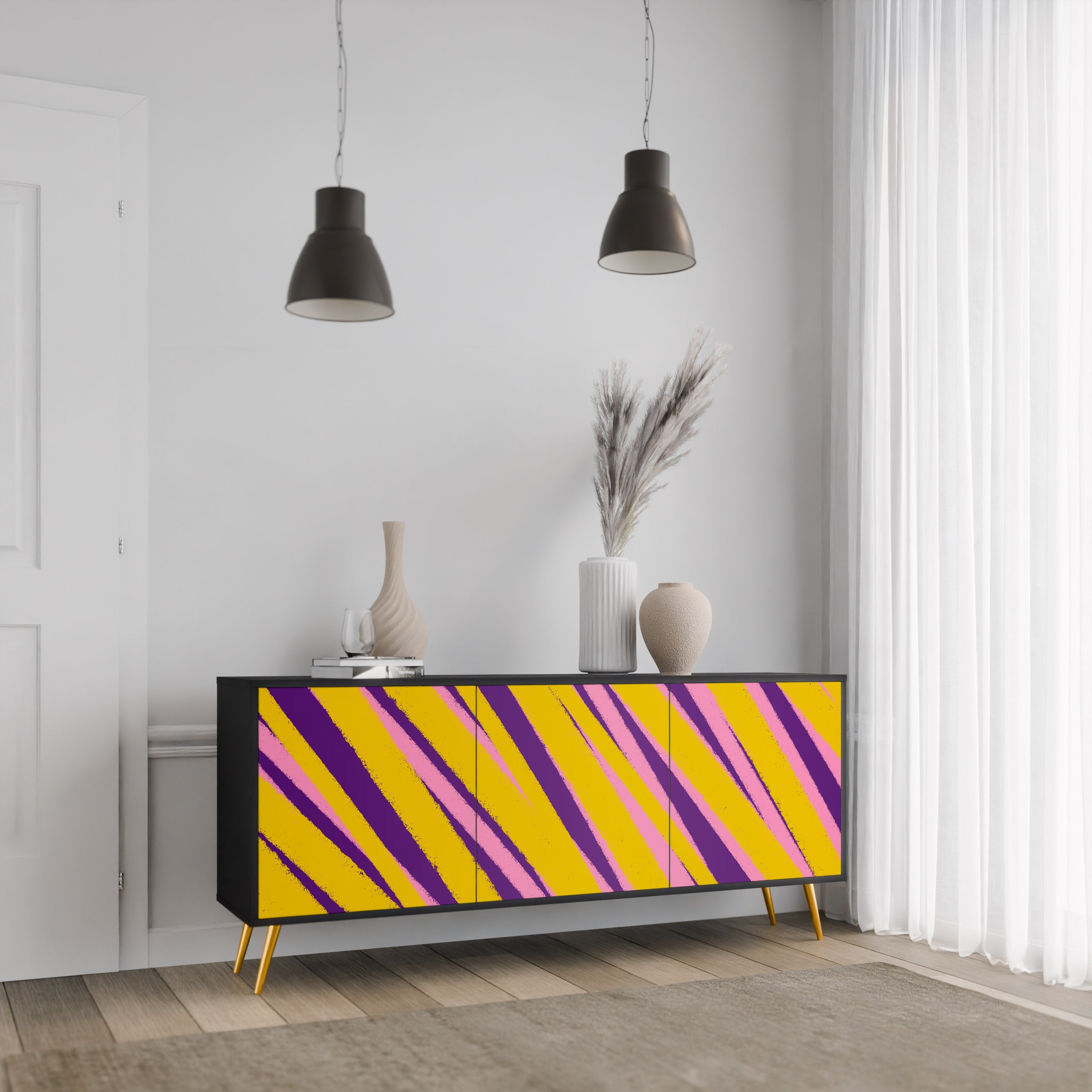 Buffet 3 portes DREAMS COME TRUE en finition noire