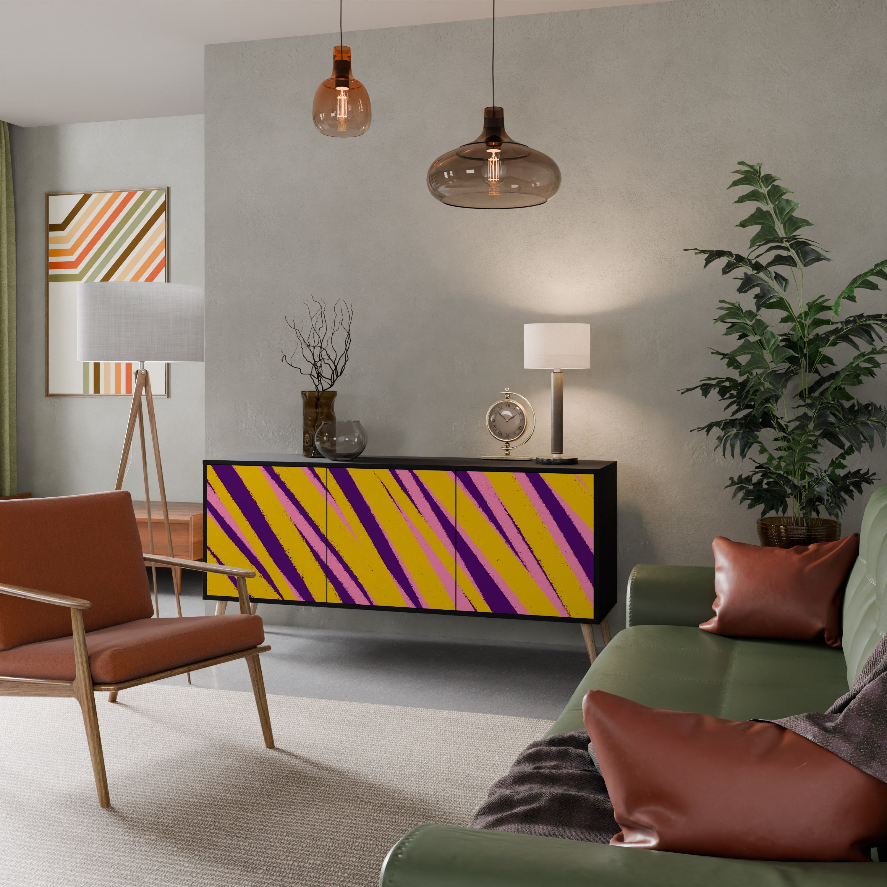 Buffet 3 portes DREAMS COME TRUE en finition noire