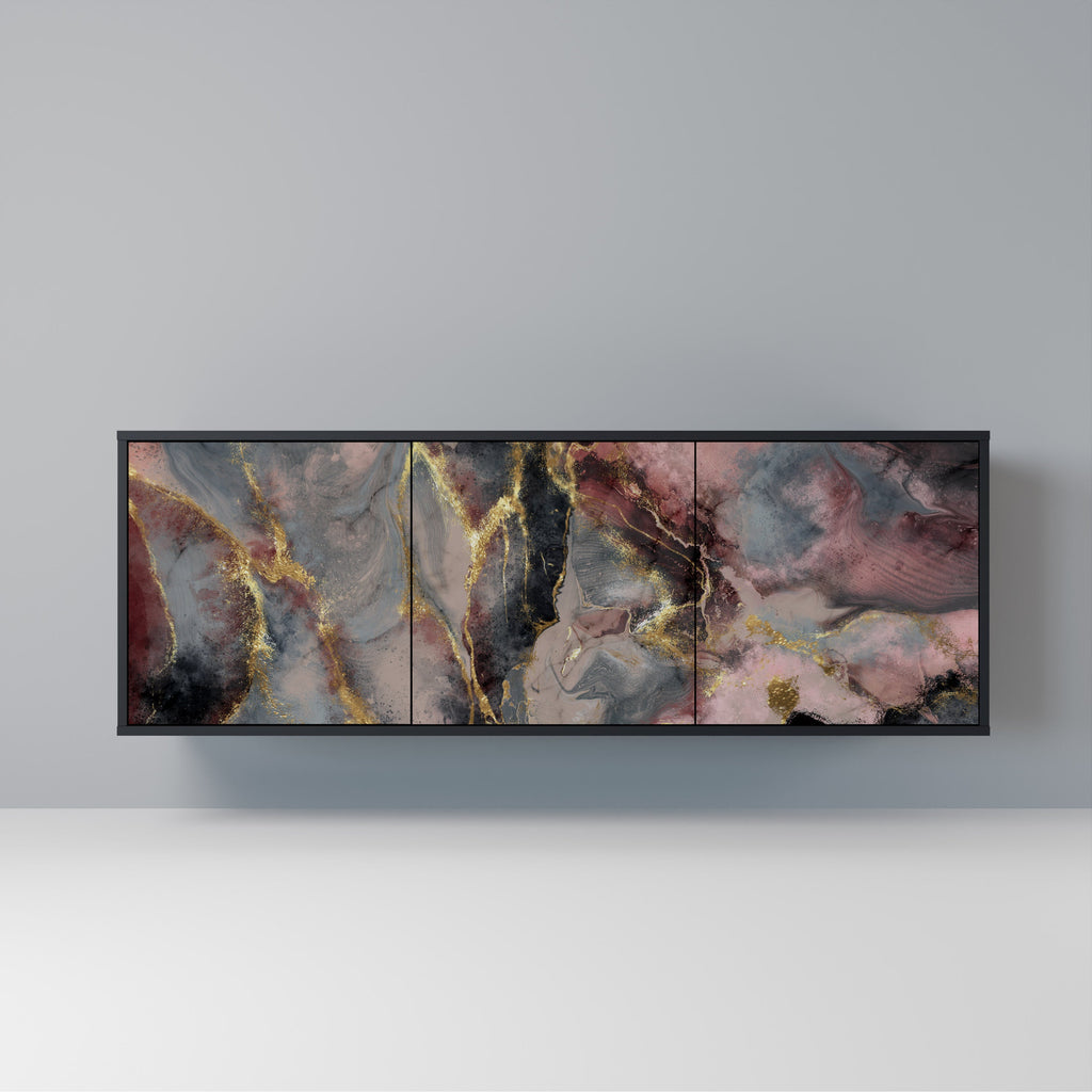 Buffet 3 portes GOLDEN TIDES en finition noire